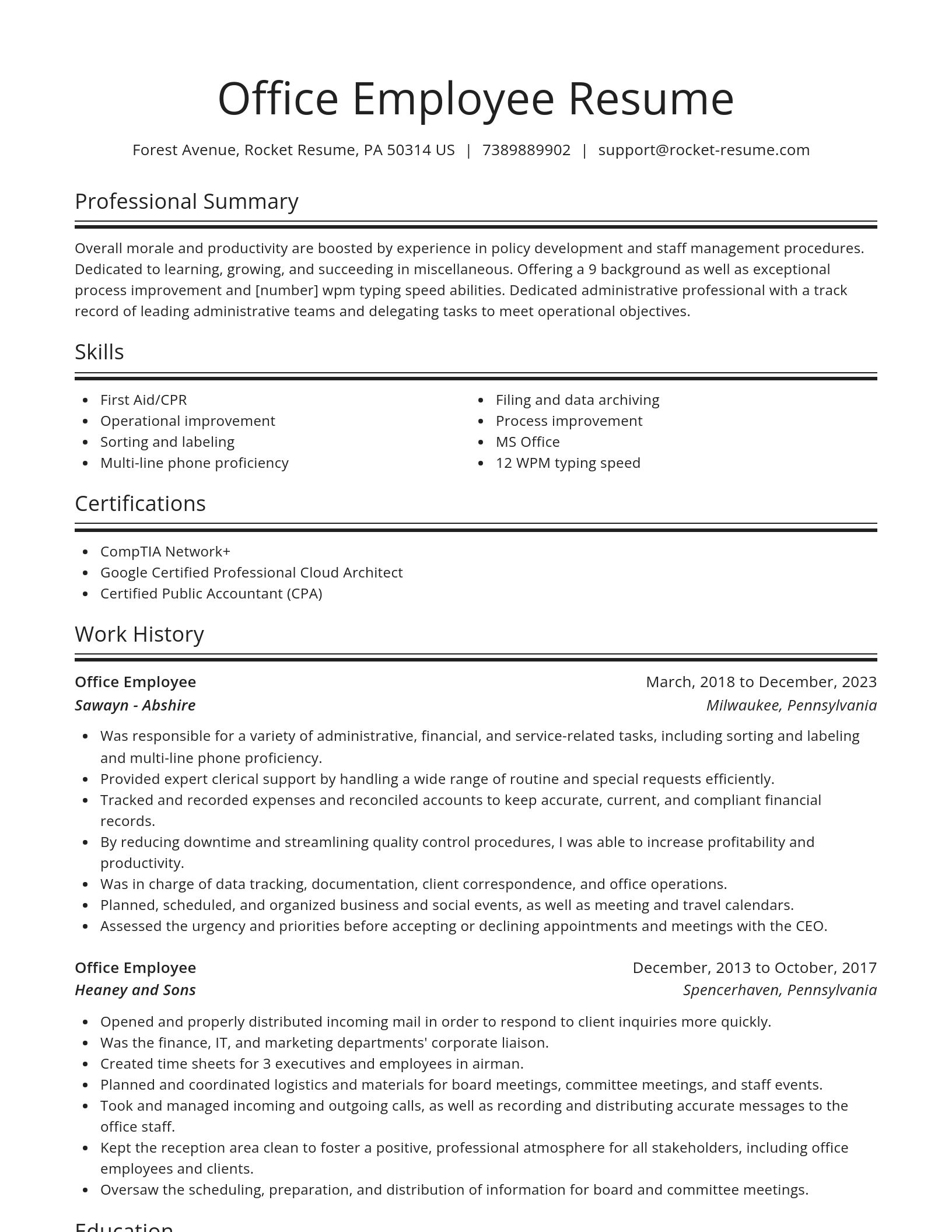 Spotlight resume template