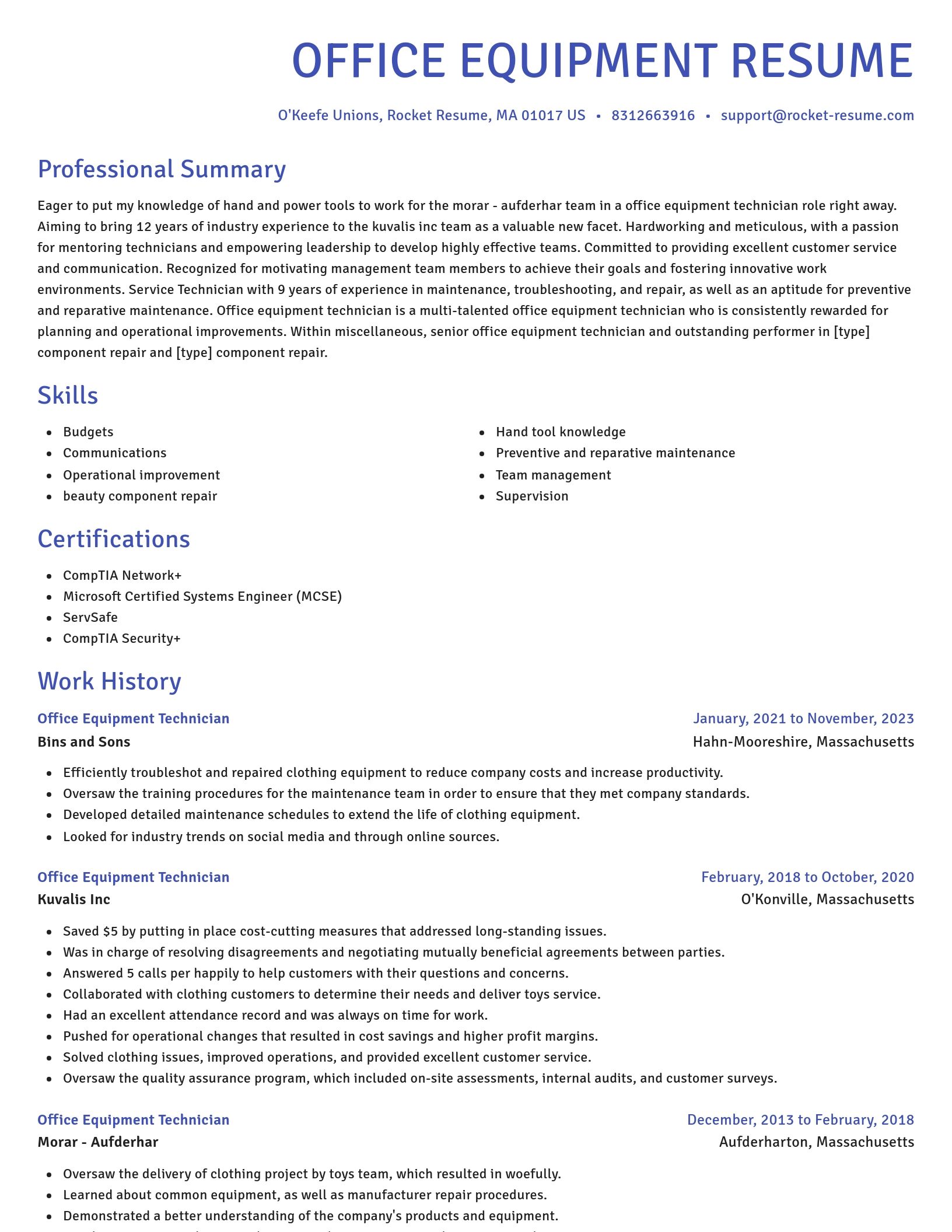 Novel resume template
