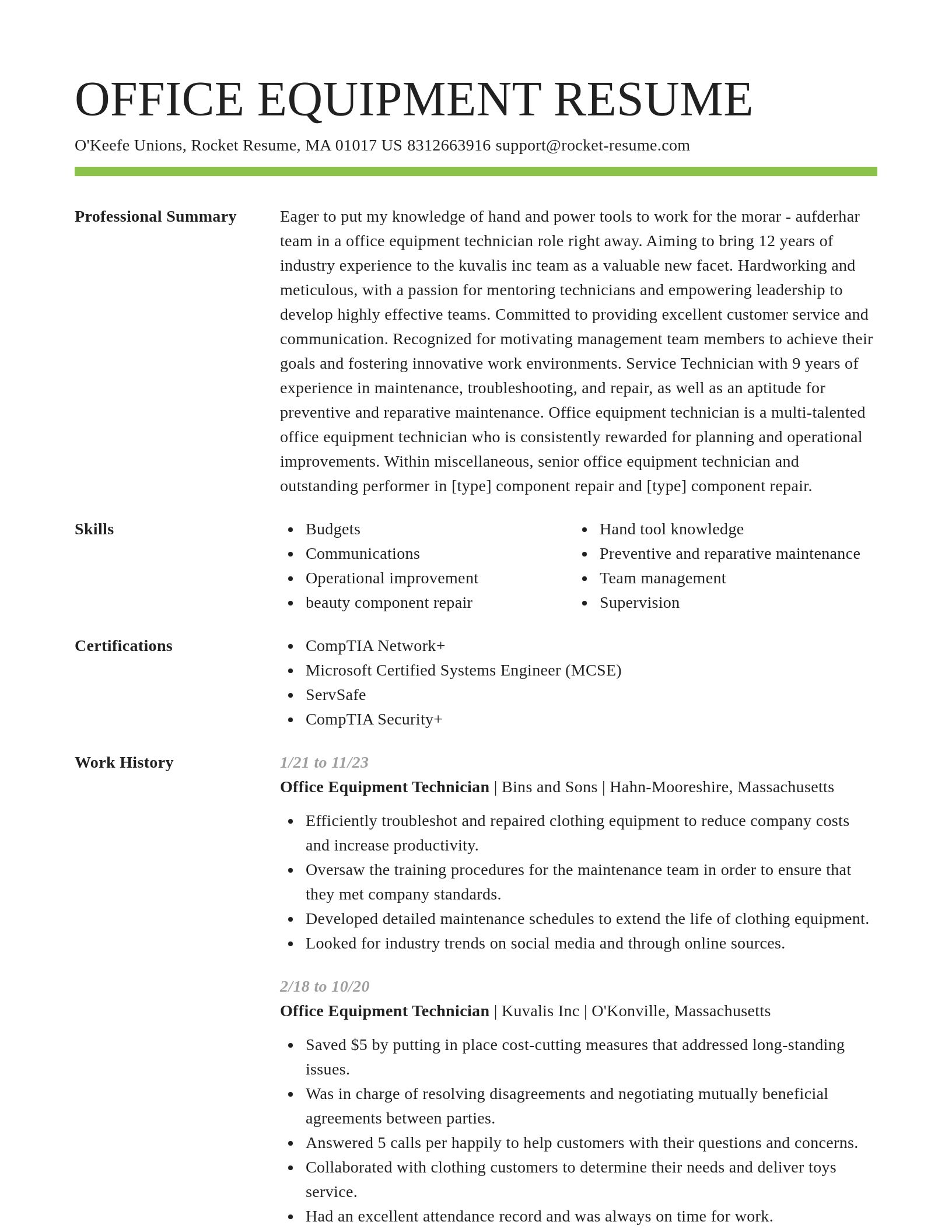 Smart resume template