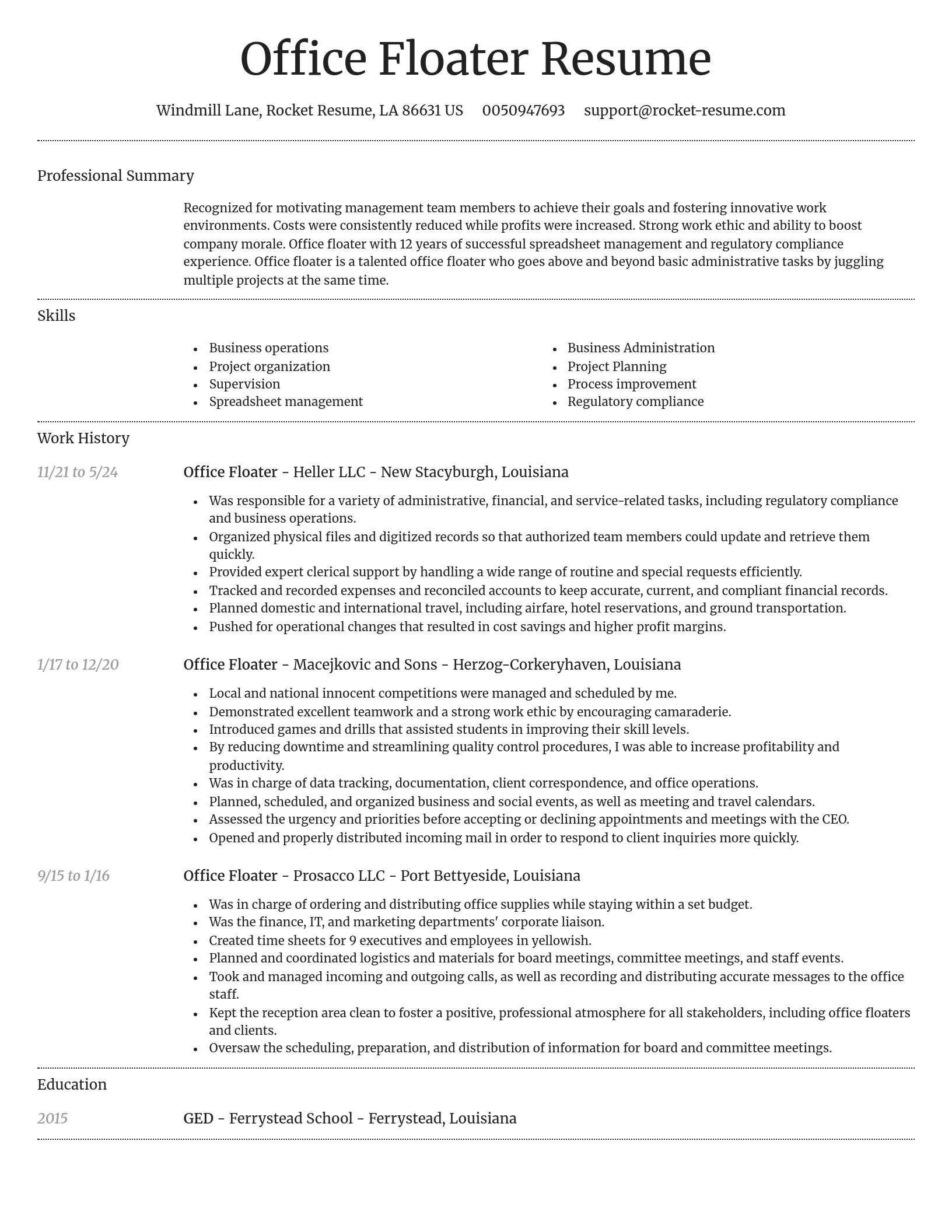 Dignified resume template