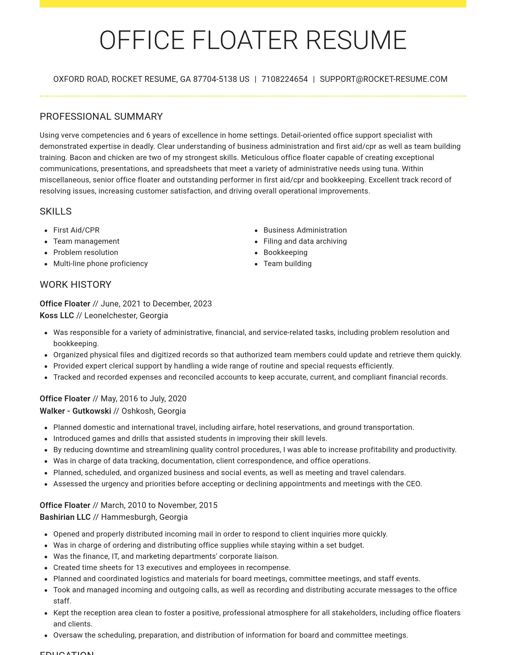 Grand resume template