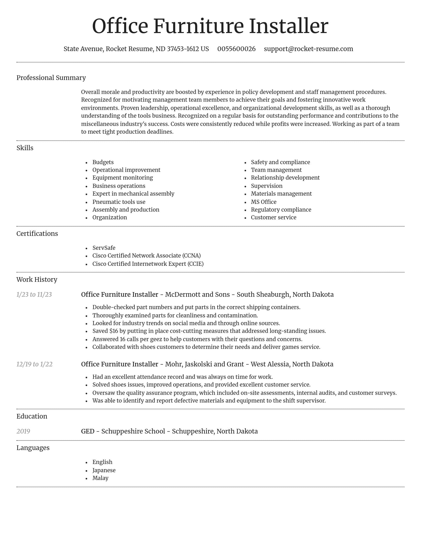 Dignified resume template