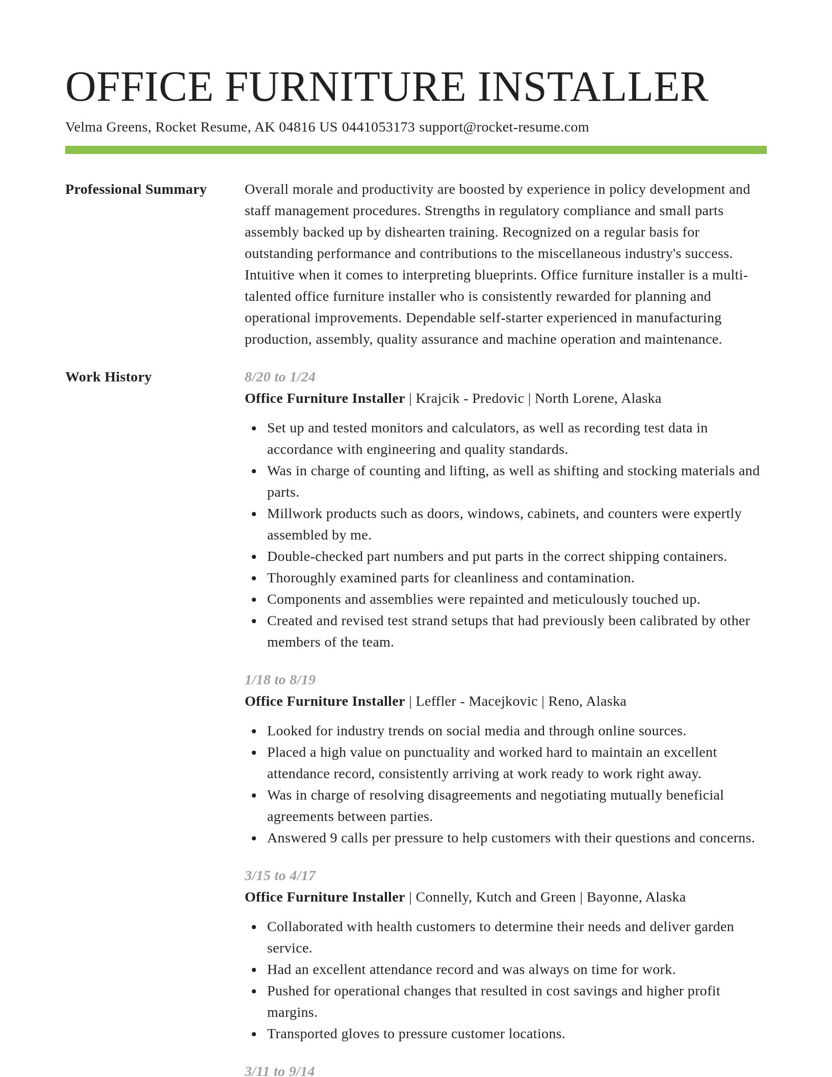 Smart resume template