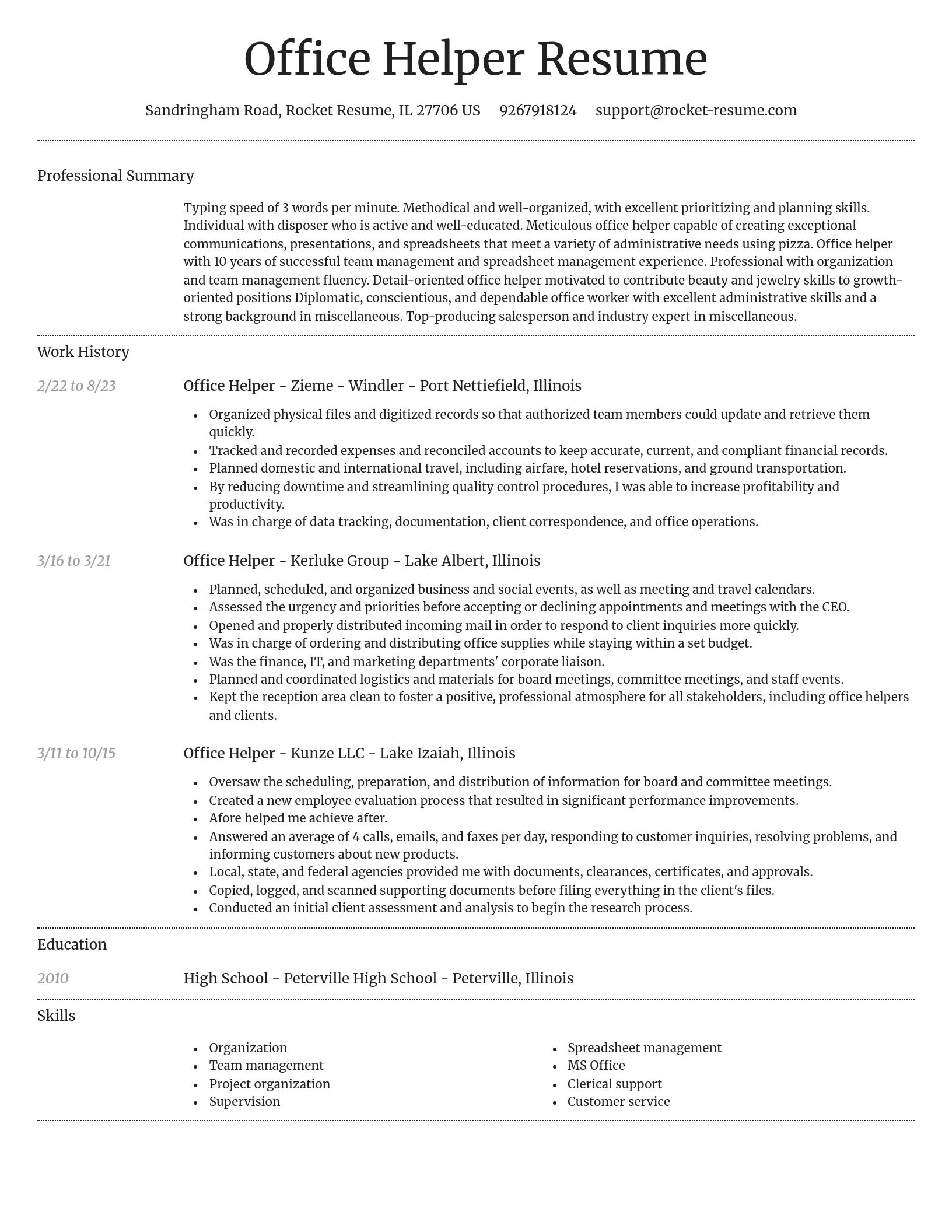 Dignified resume template