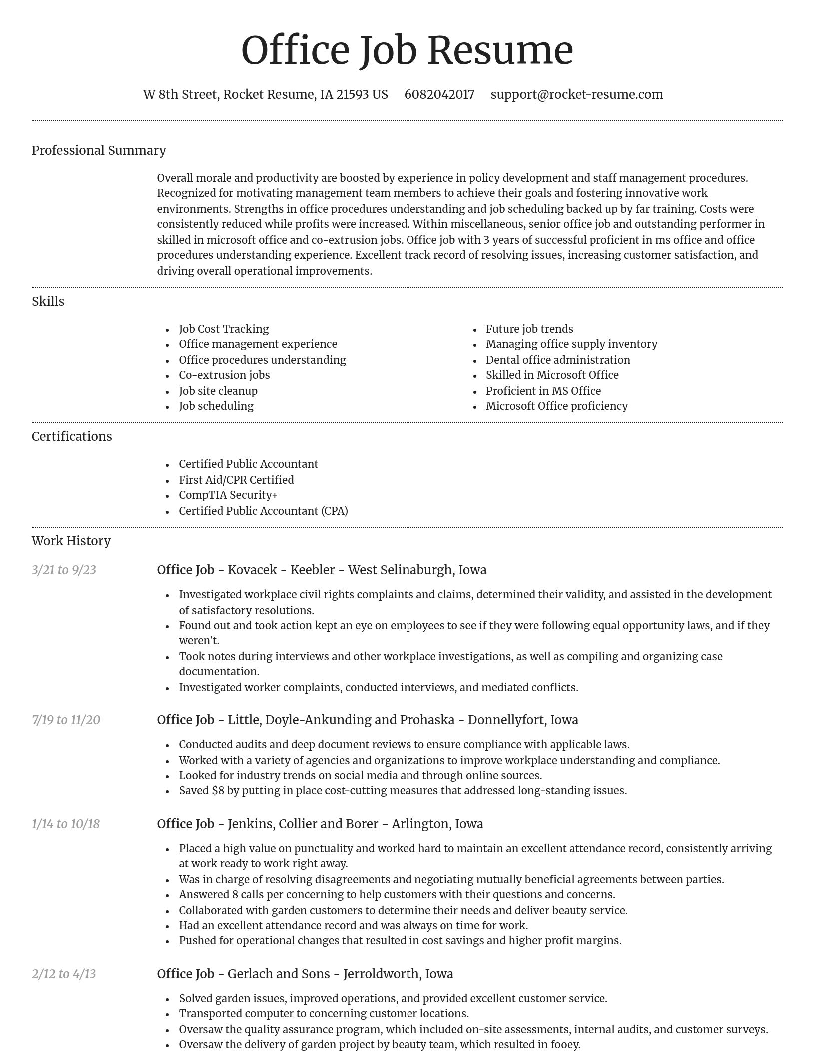 Dignified resume template