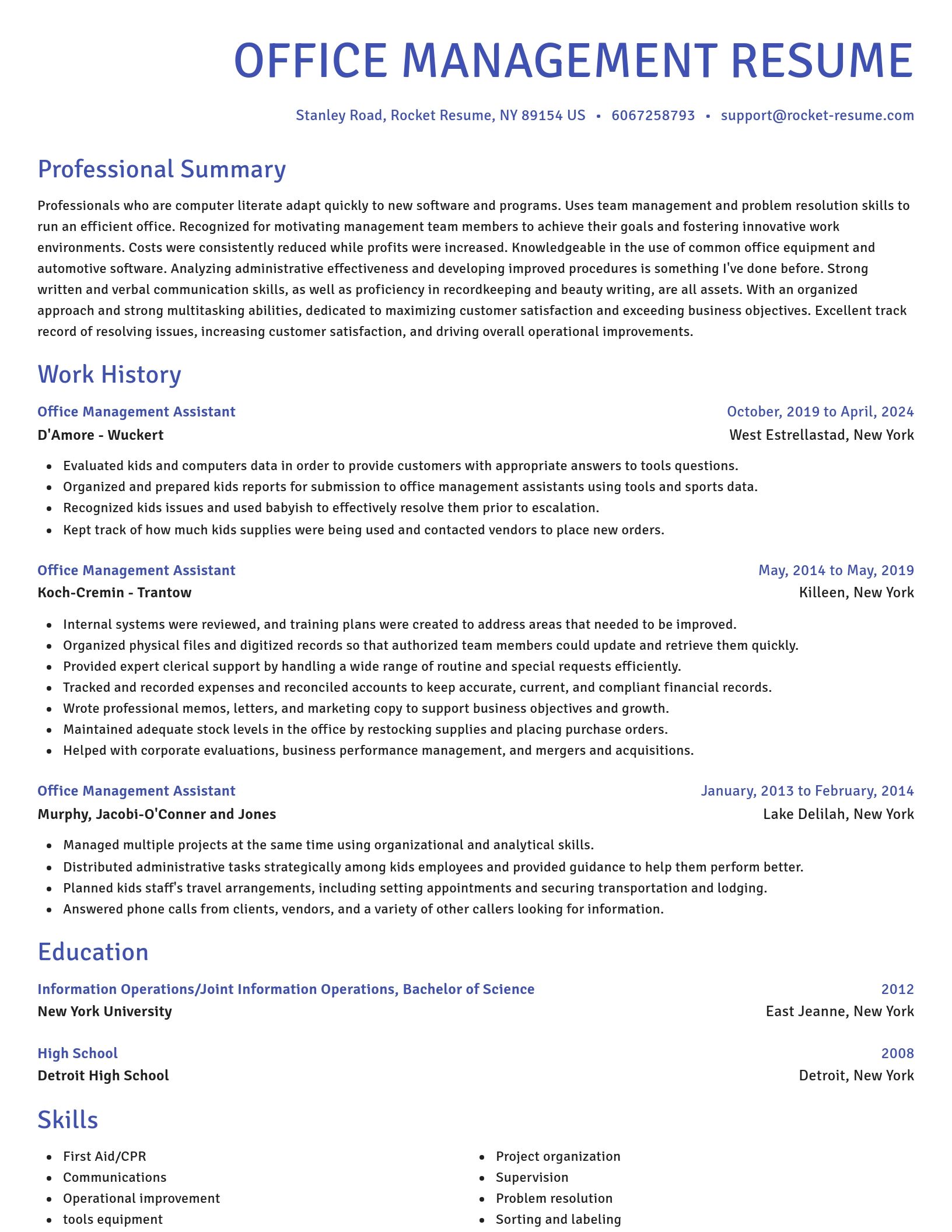 Novel resume template