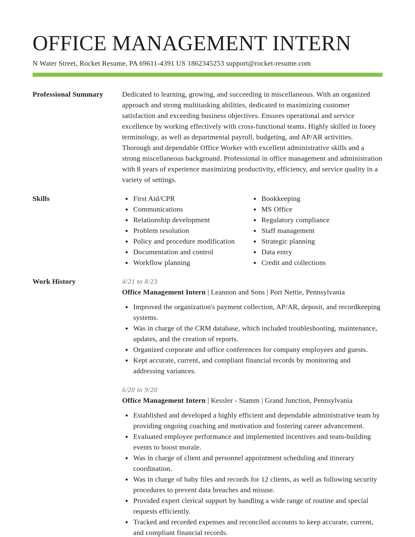 Smart resume template