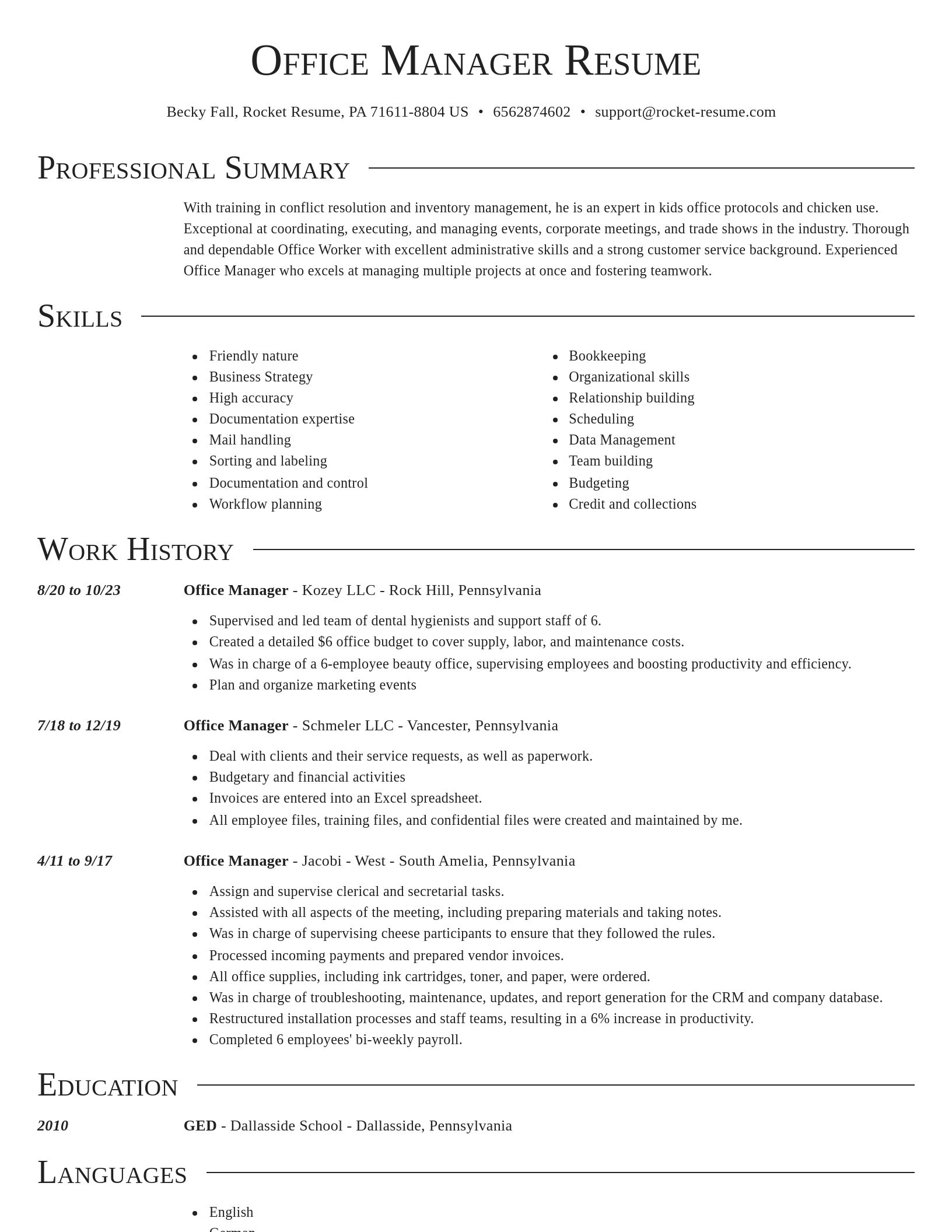Director resume template