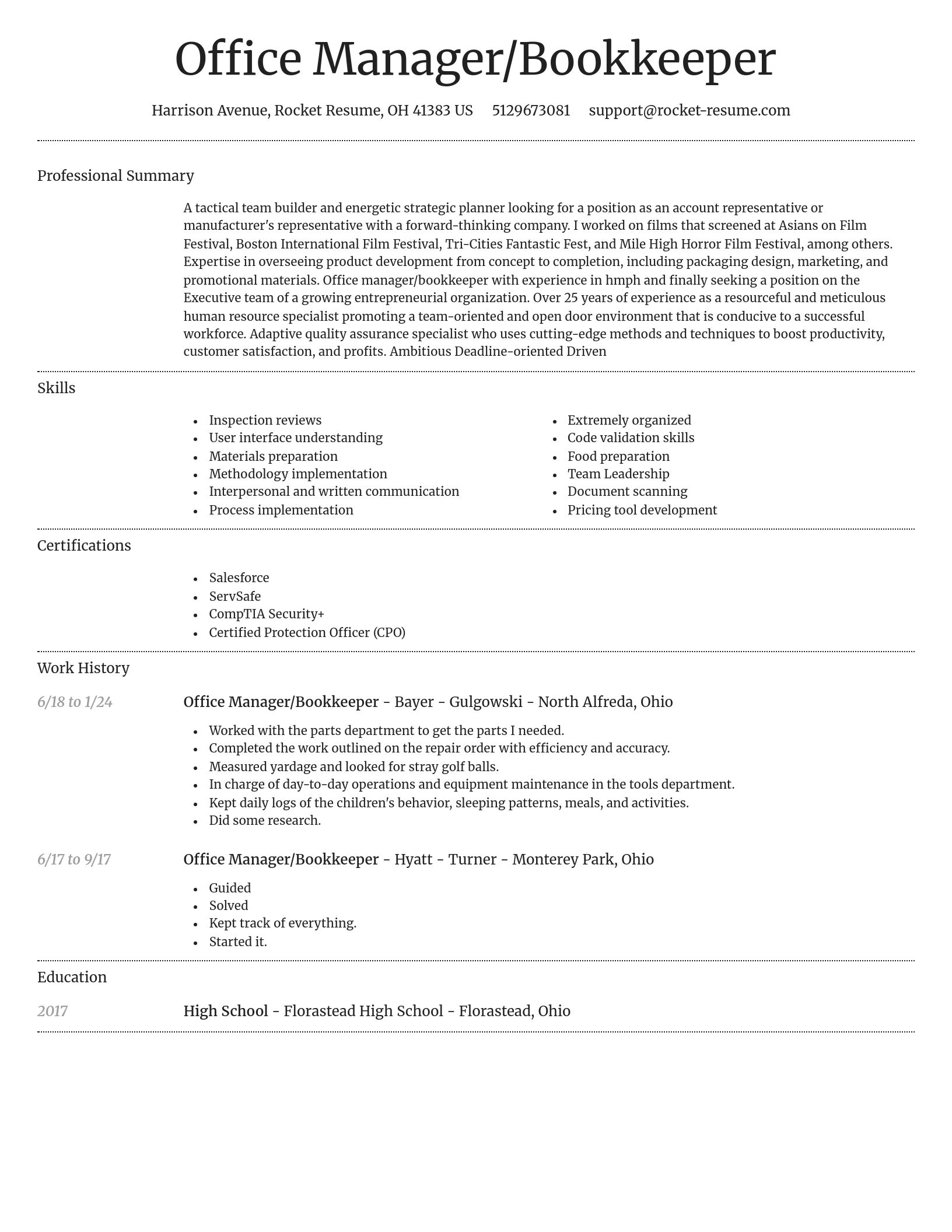 Dignified resume template