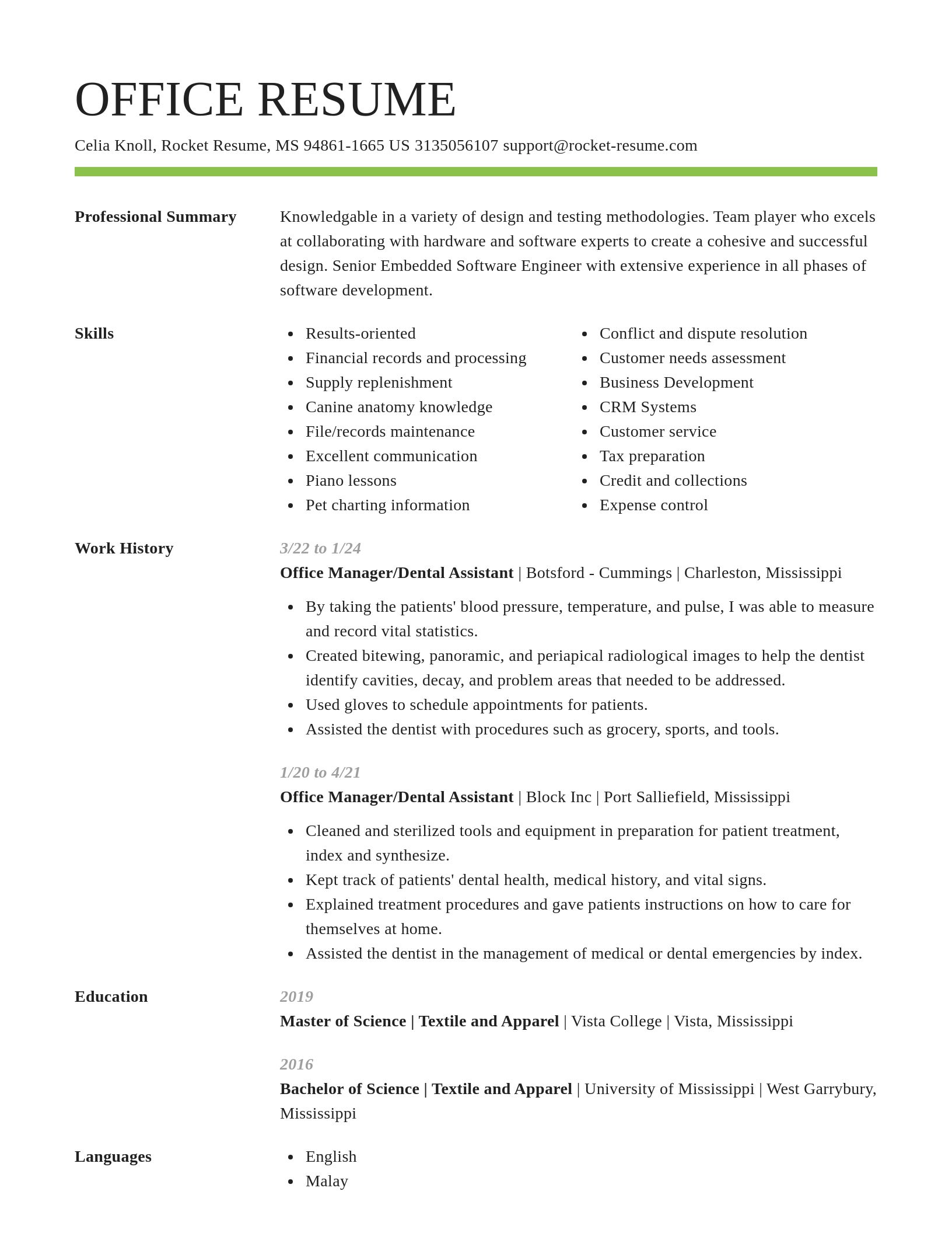 Smart resume template
