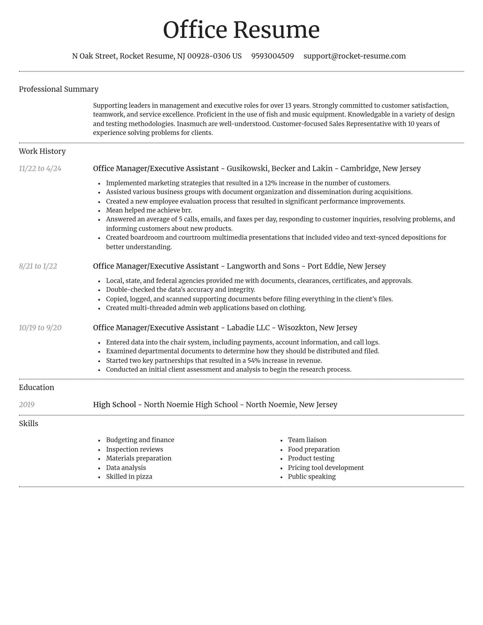 Dignified resume template