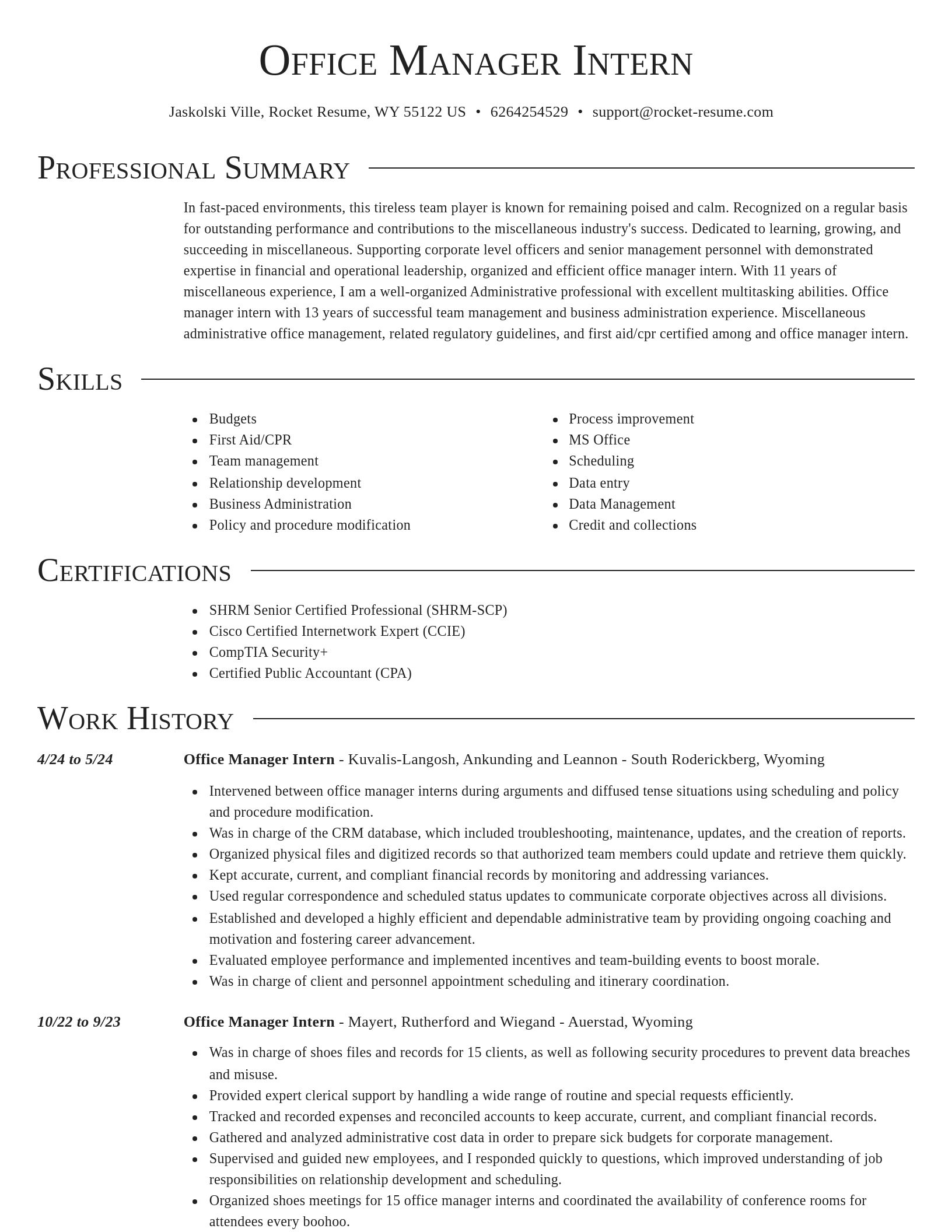 Director resume template