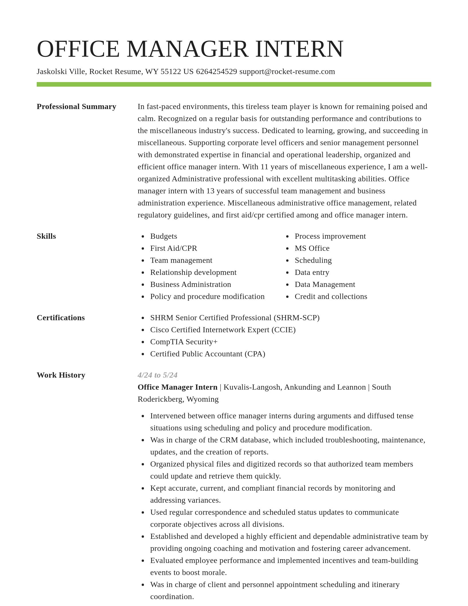 Smart resume template