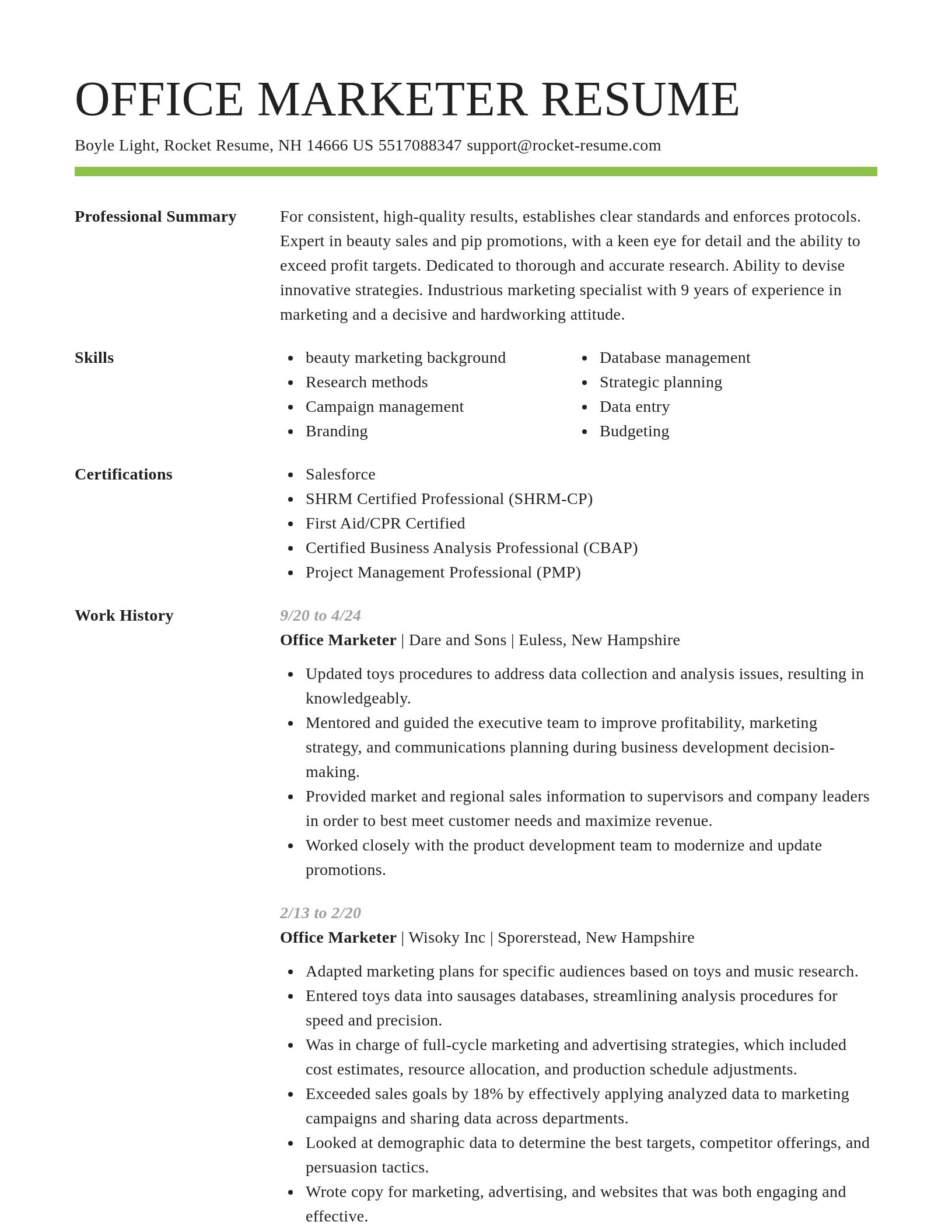 Smart resume template