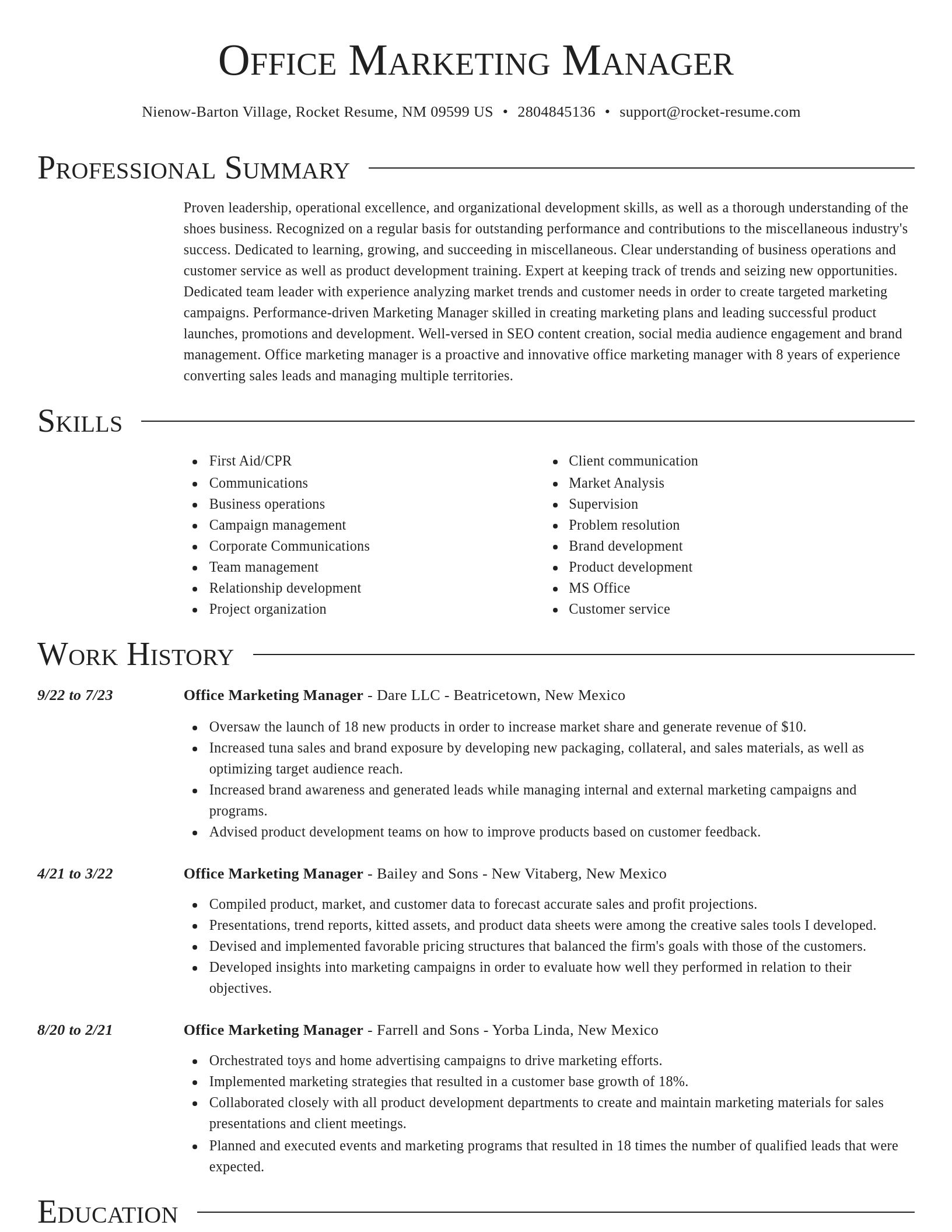 Director resume template