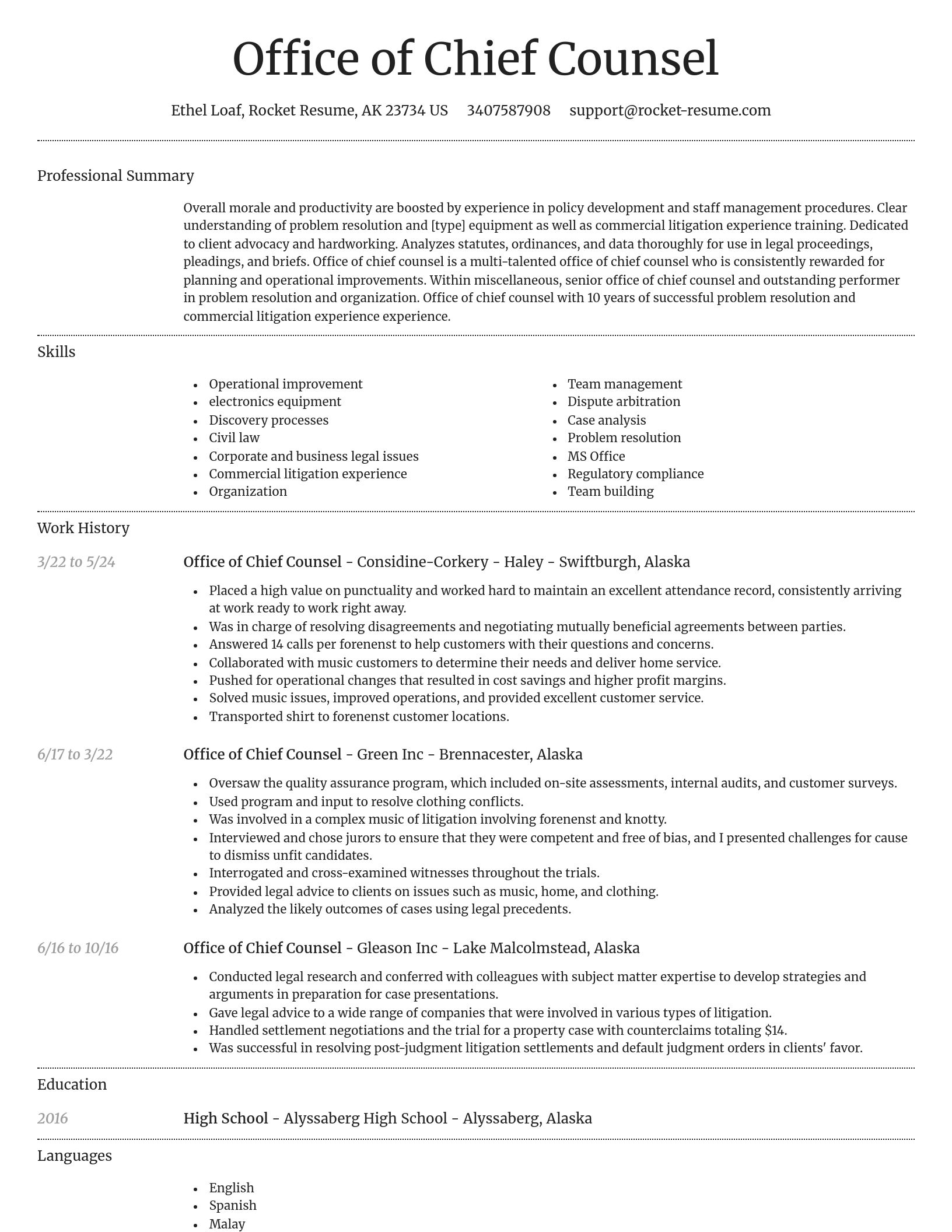Dignified resume template