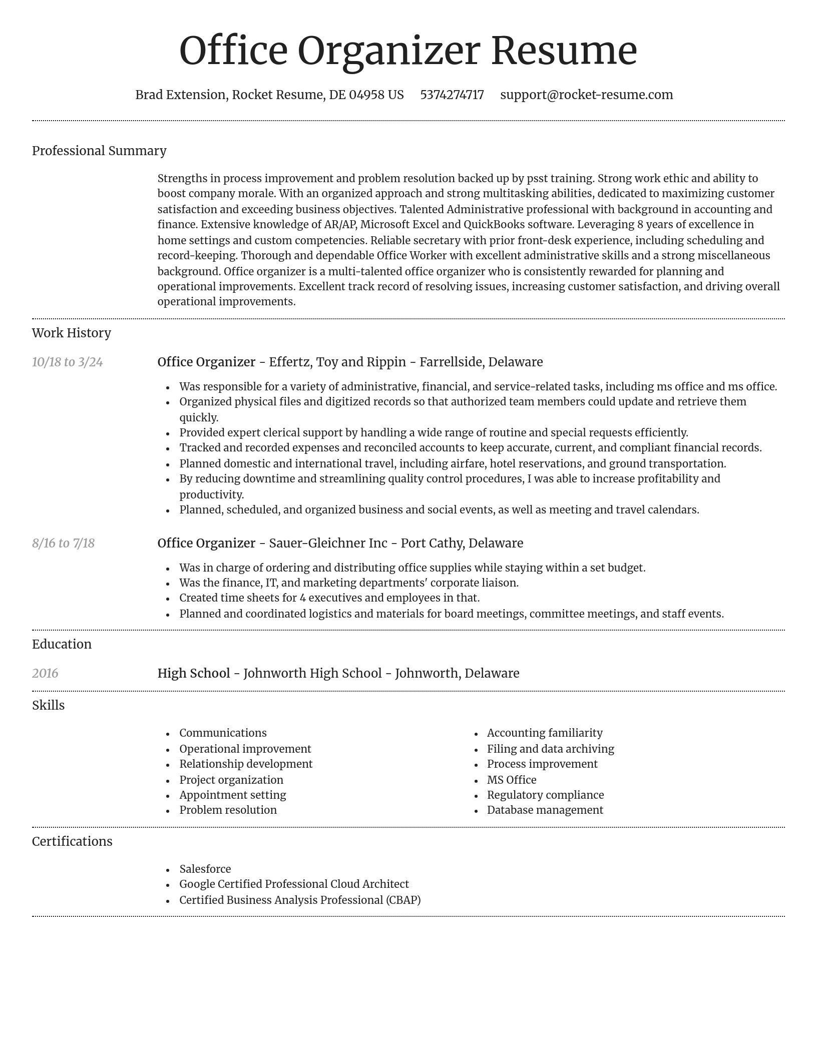 Dignified resume template