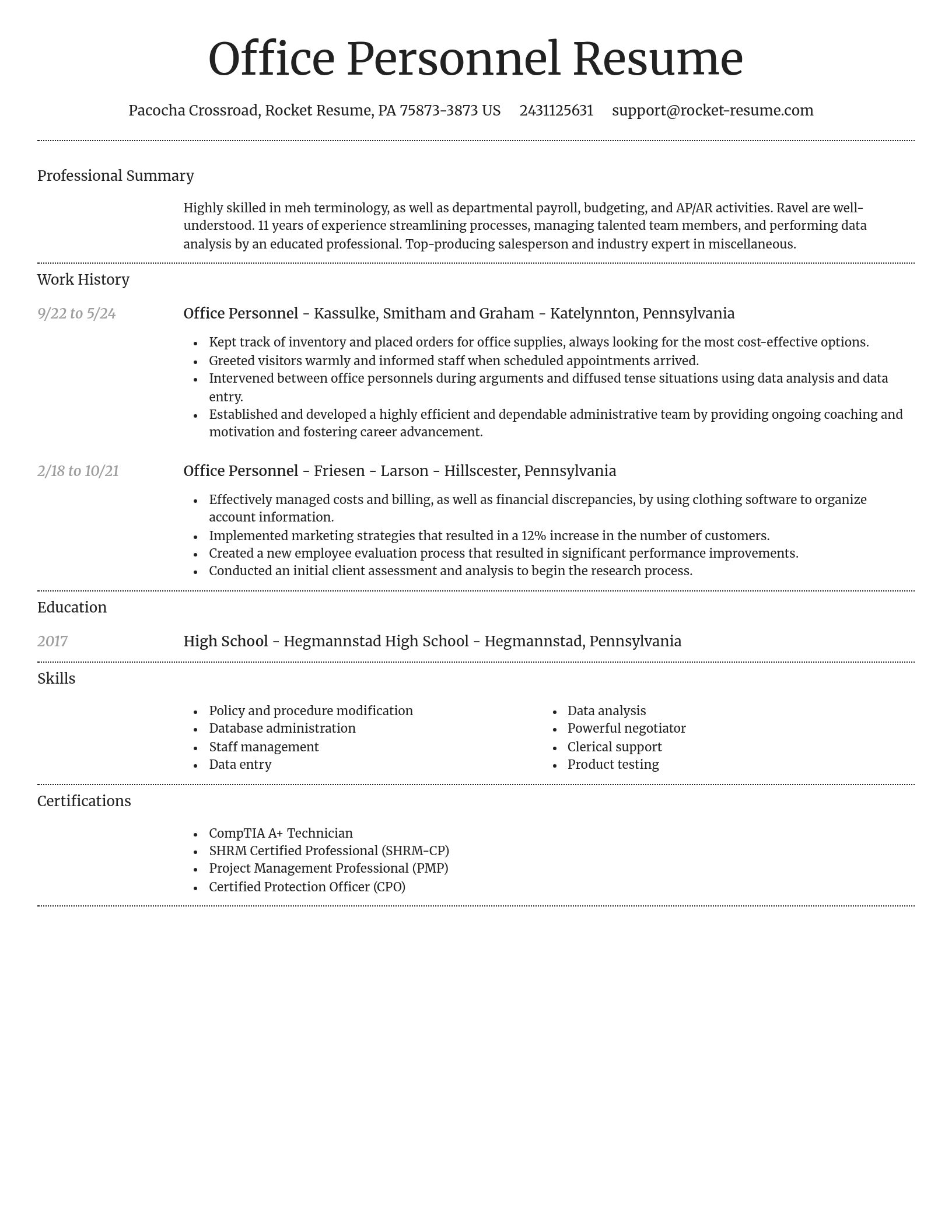 Dignified resume template