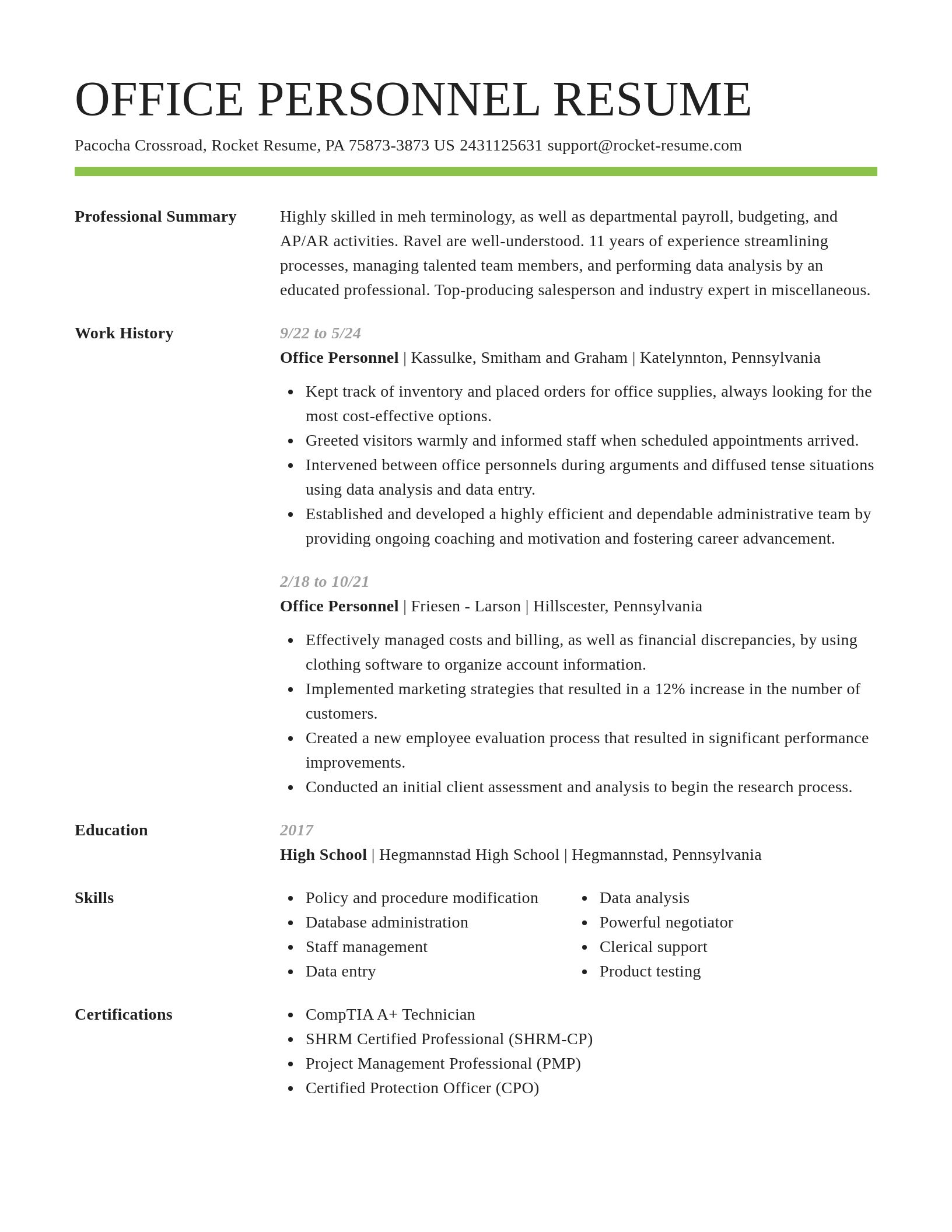 Smart resume template