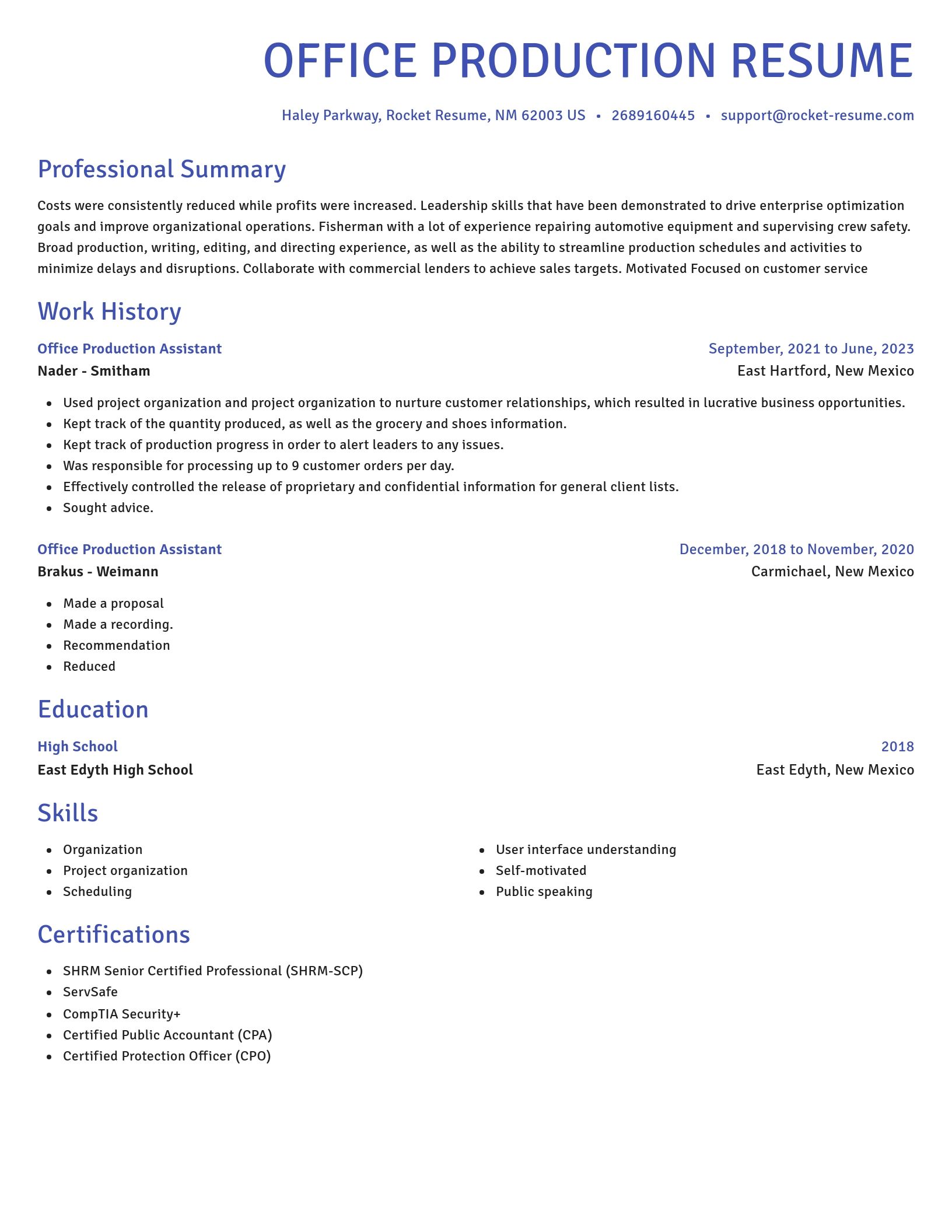 Novel resume template