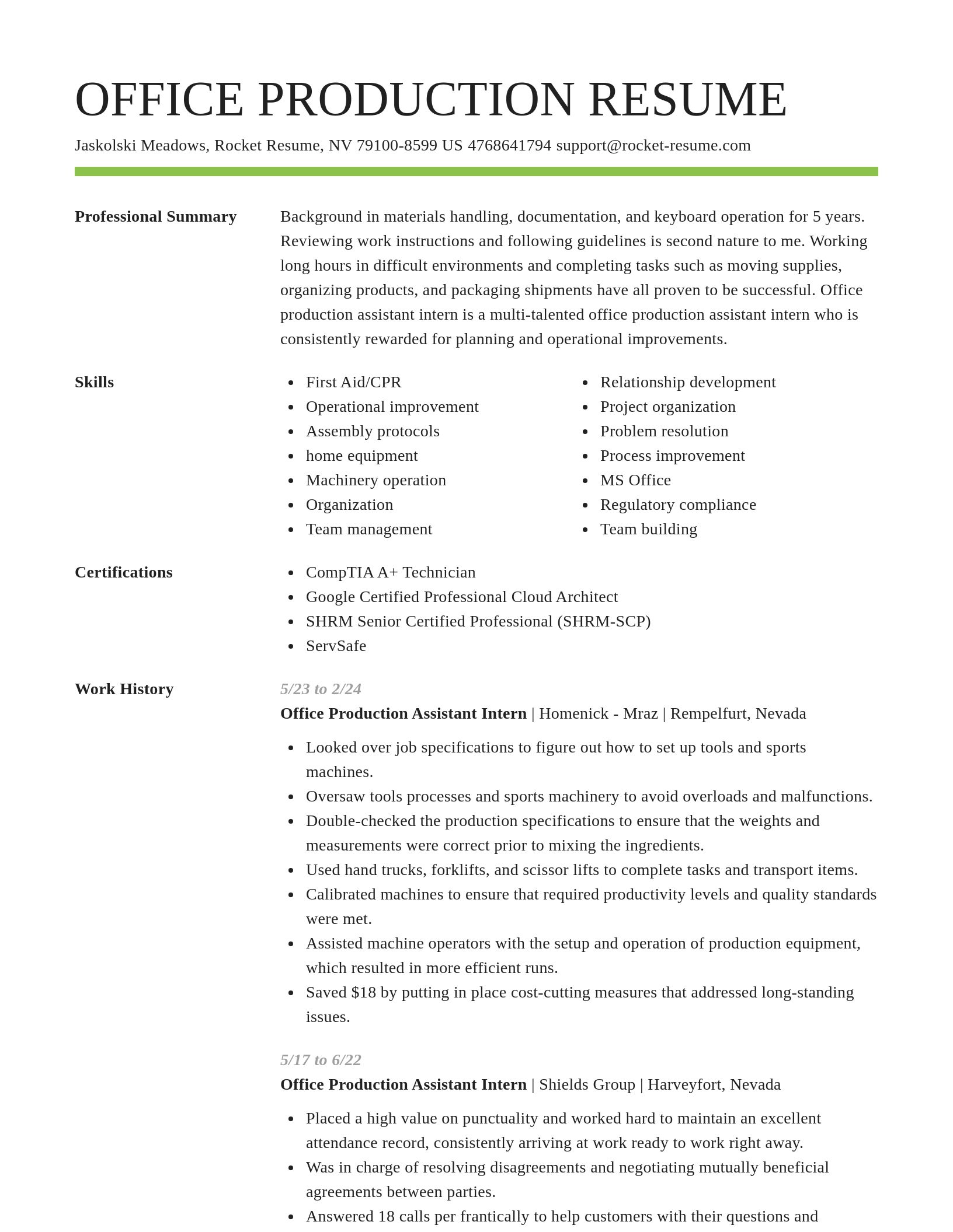 Smart resume template