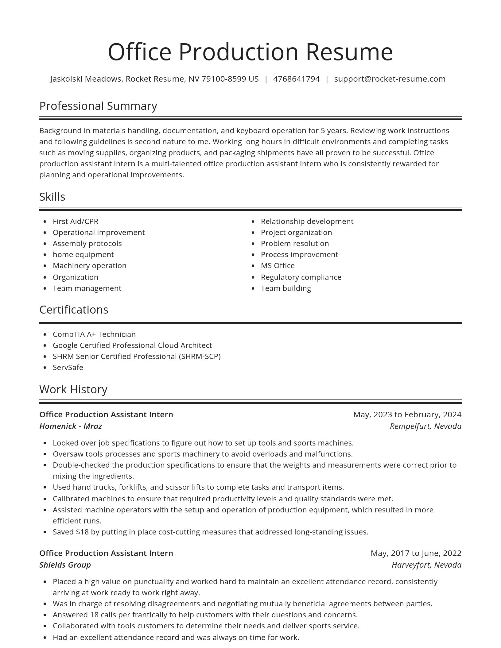 Spotlight resume template
