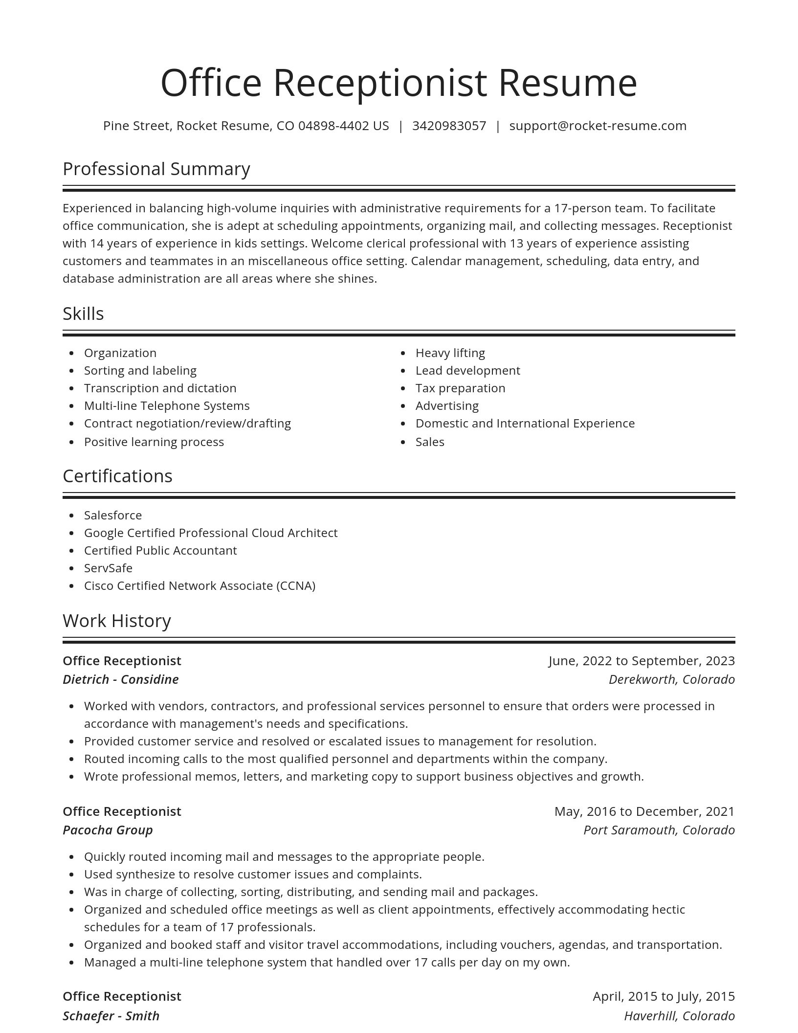Spotlight resume template