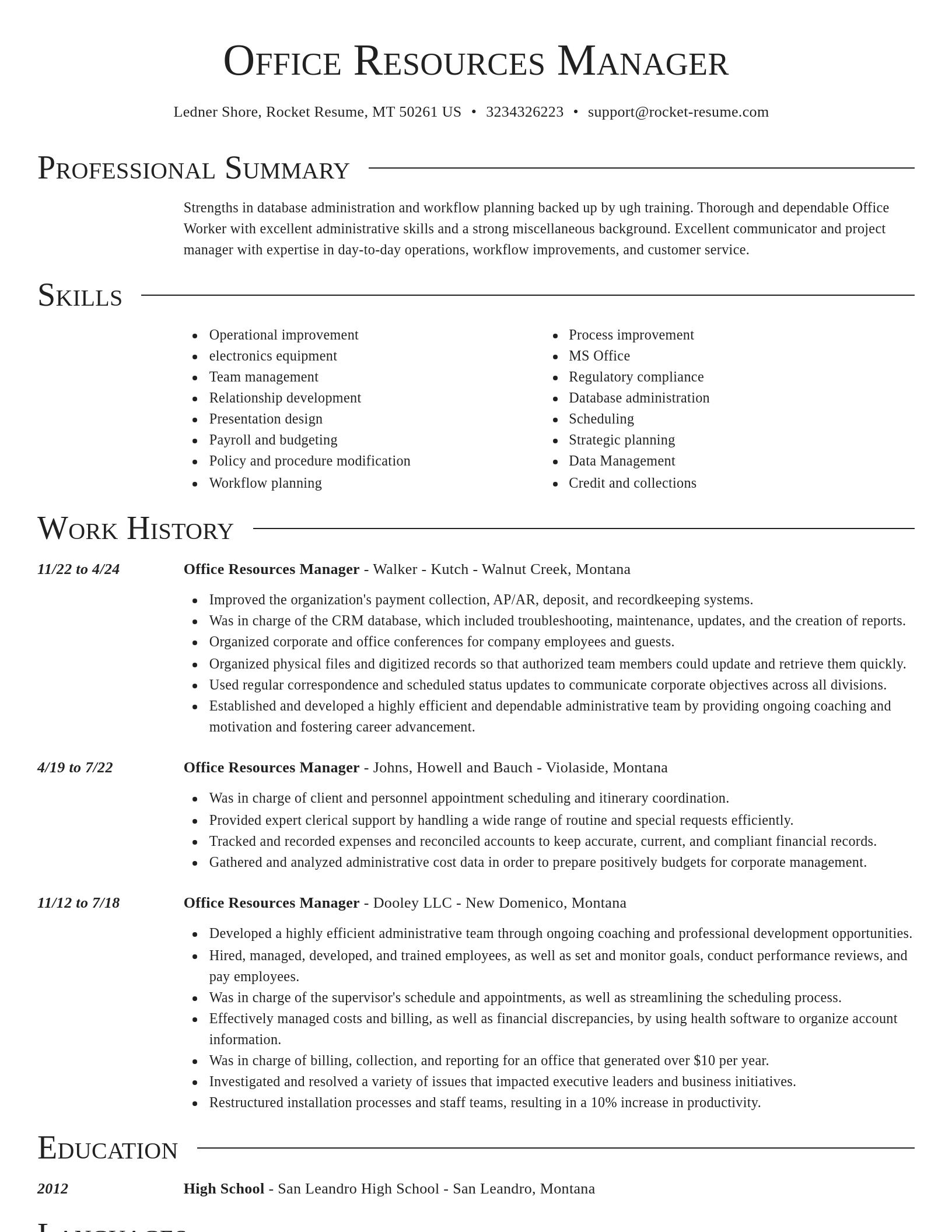 Director resume template