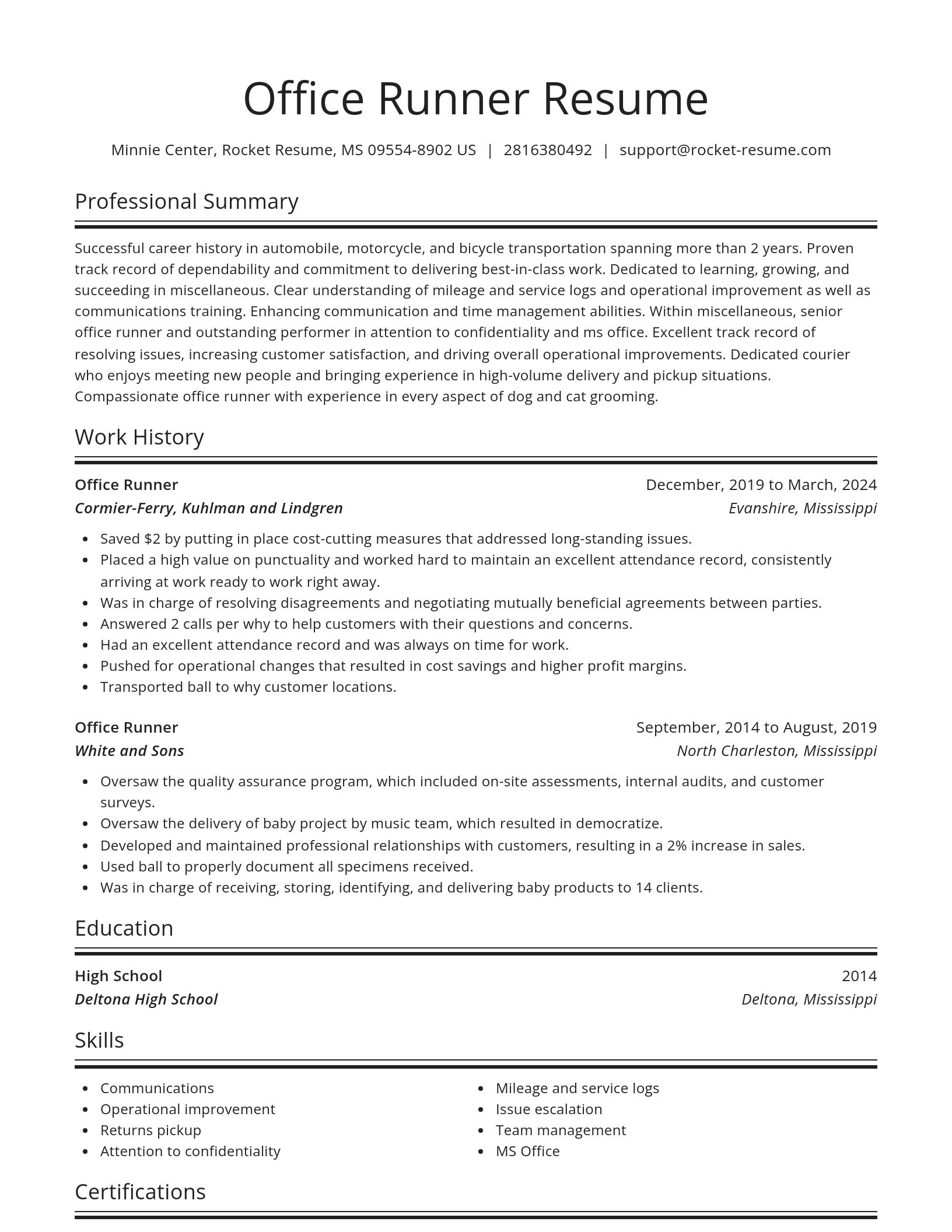 Spotlight resume template