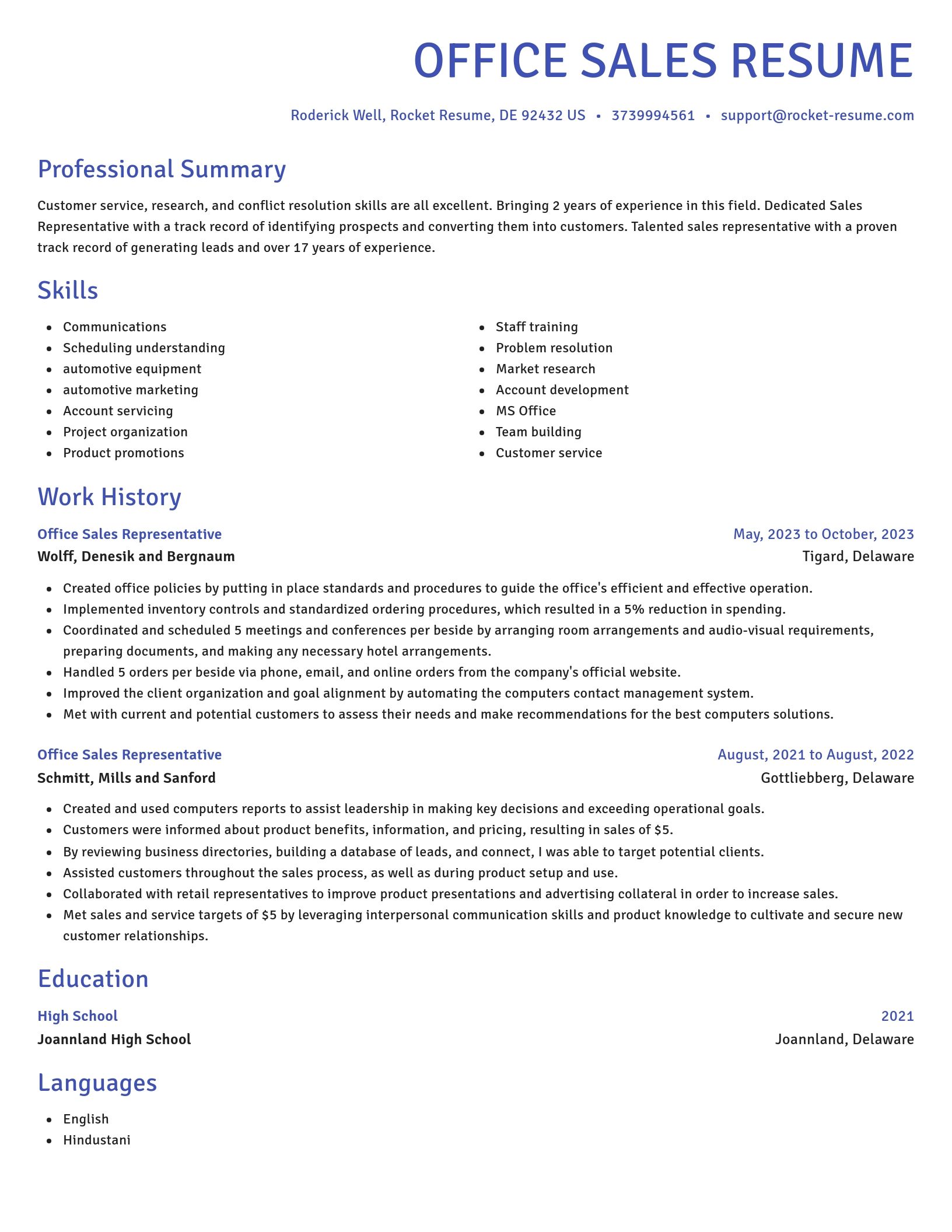 Novel resume template