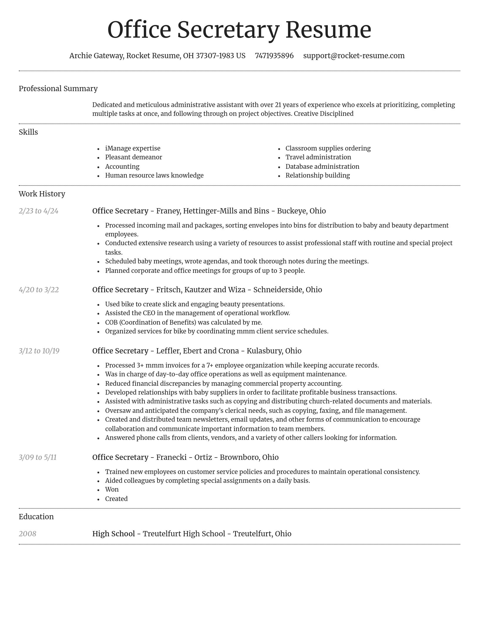 Dignified resume template