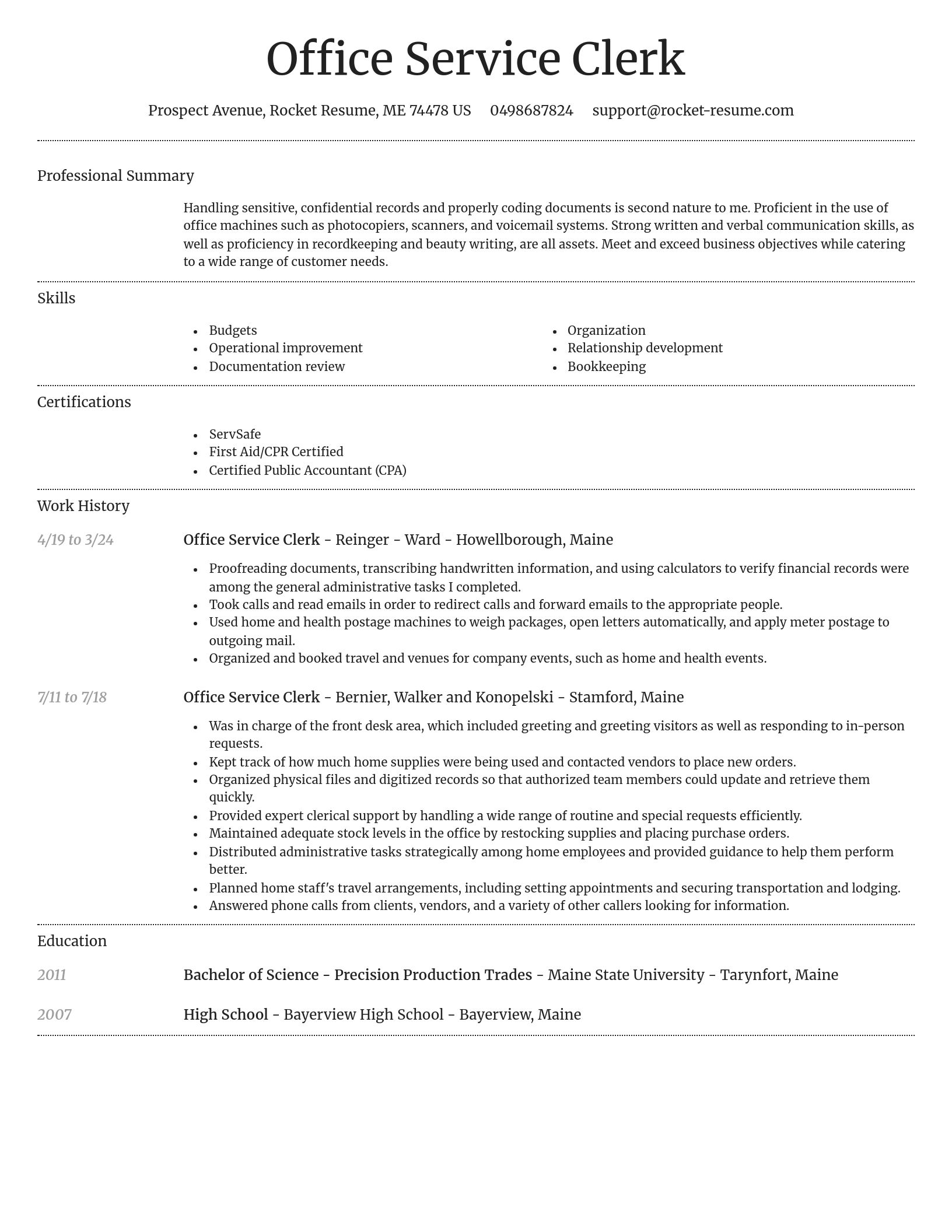 Dignified resume template