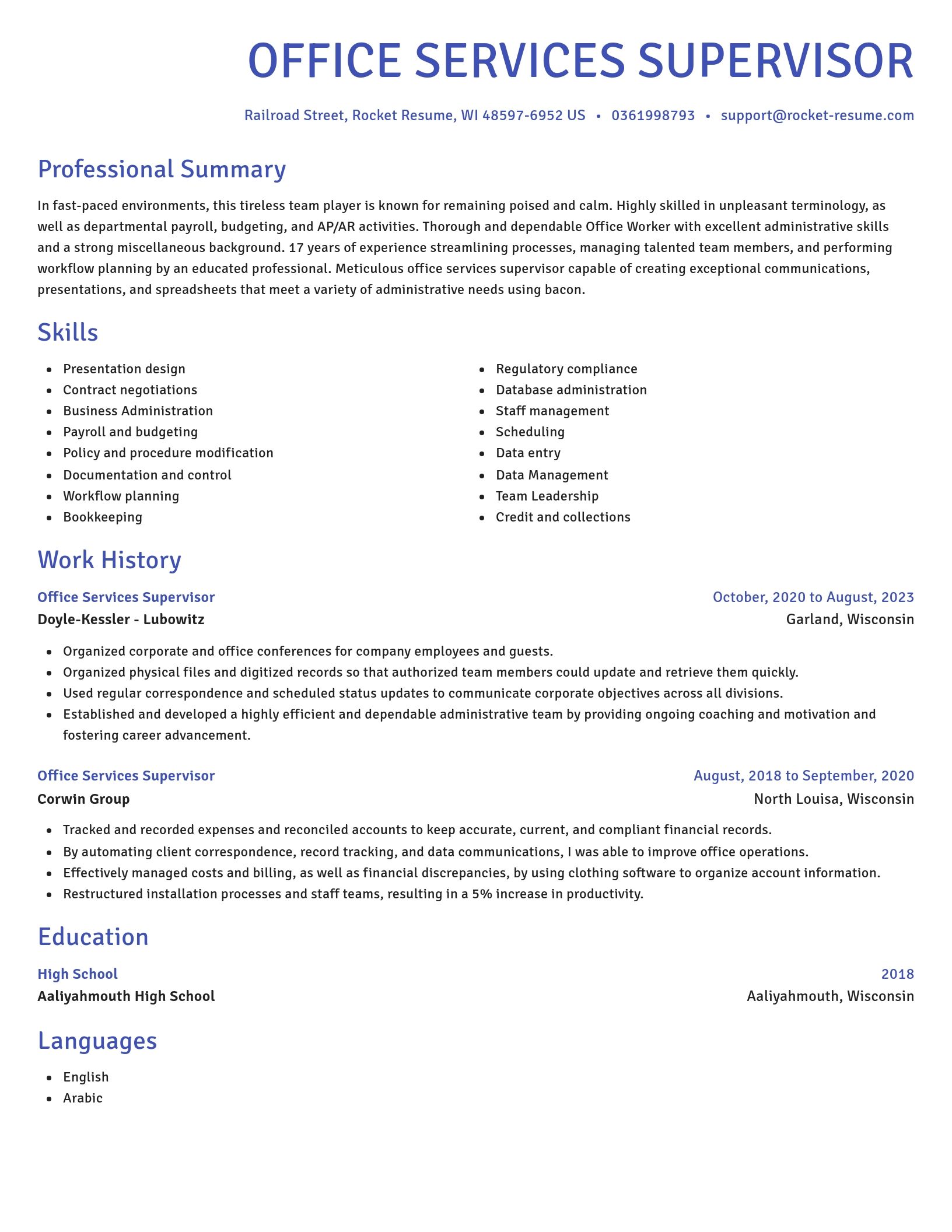 Novel resume template