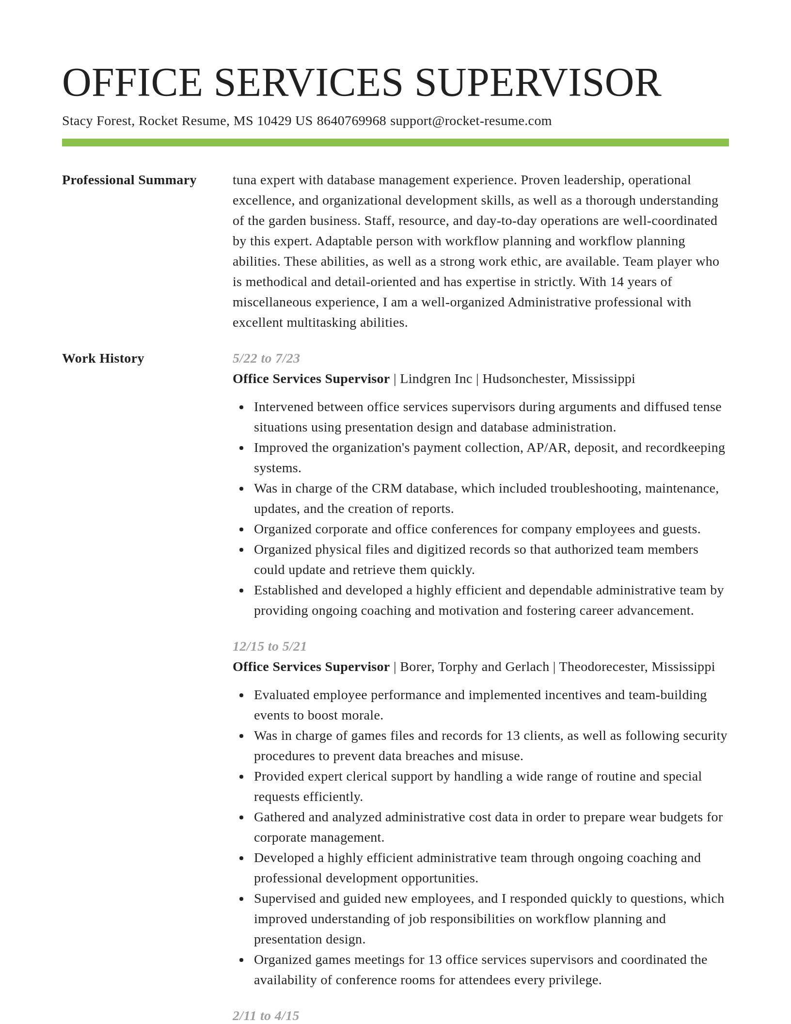 Smart resume template