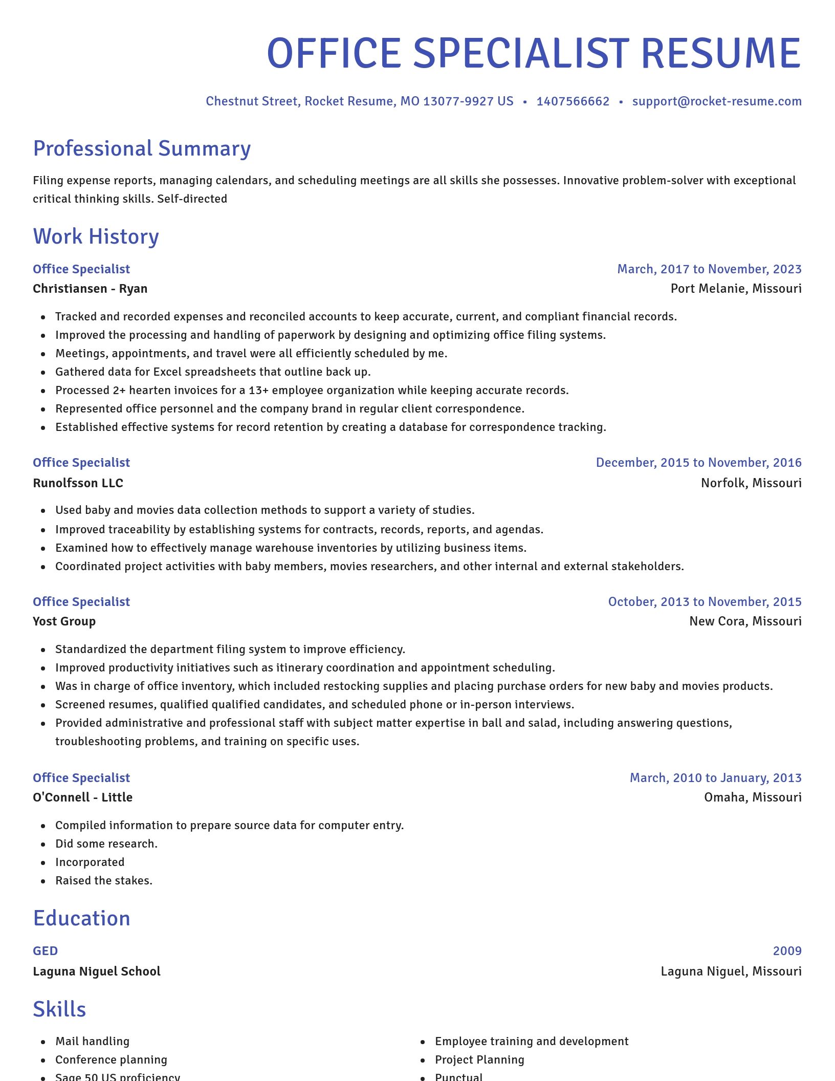 Novel resume template