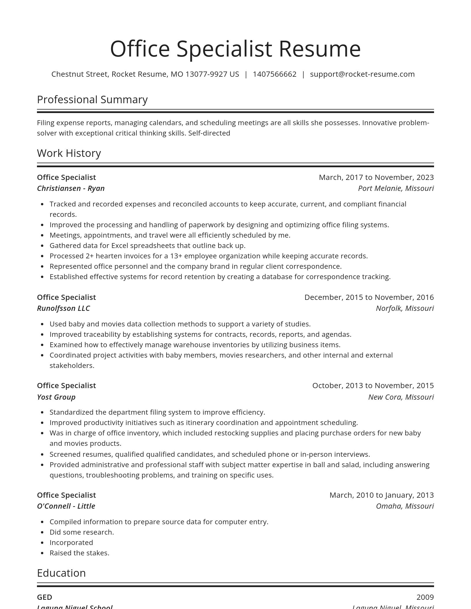 Spotlight resume template