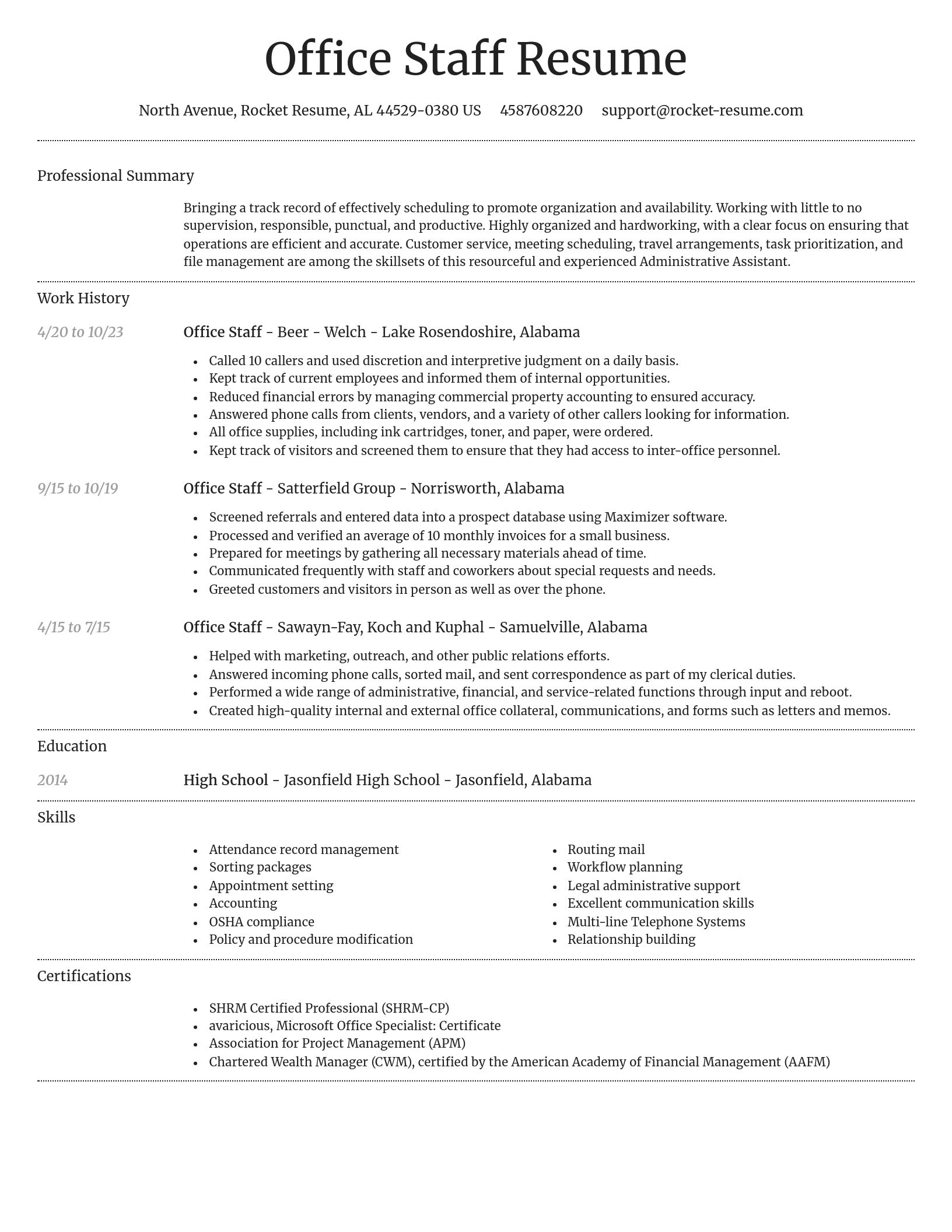 Dignified resume template