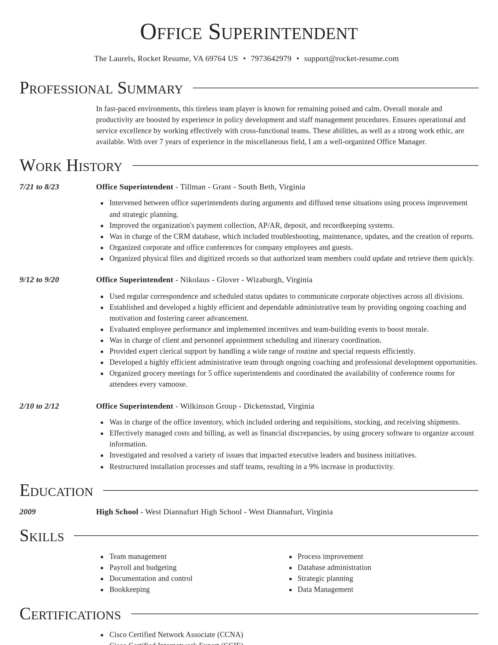 Director resume template