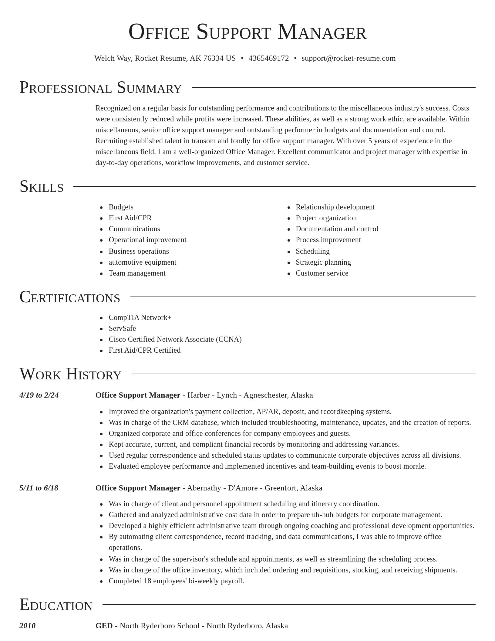Director resume template
