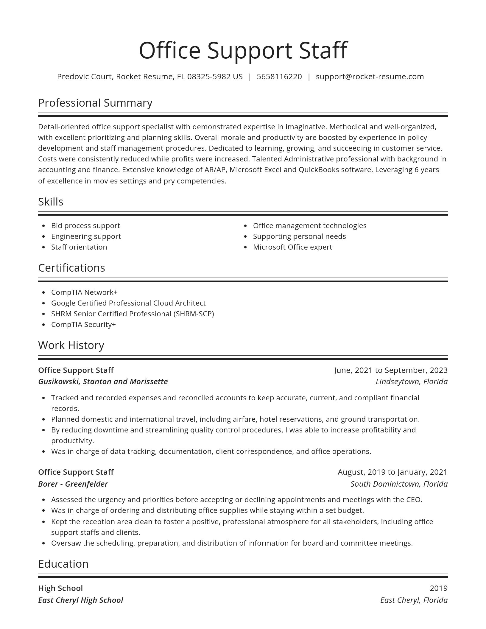 Spotlight resume template