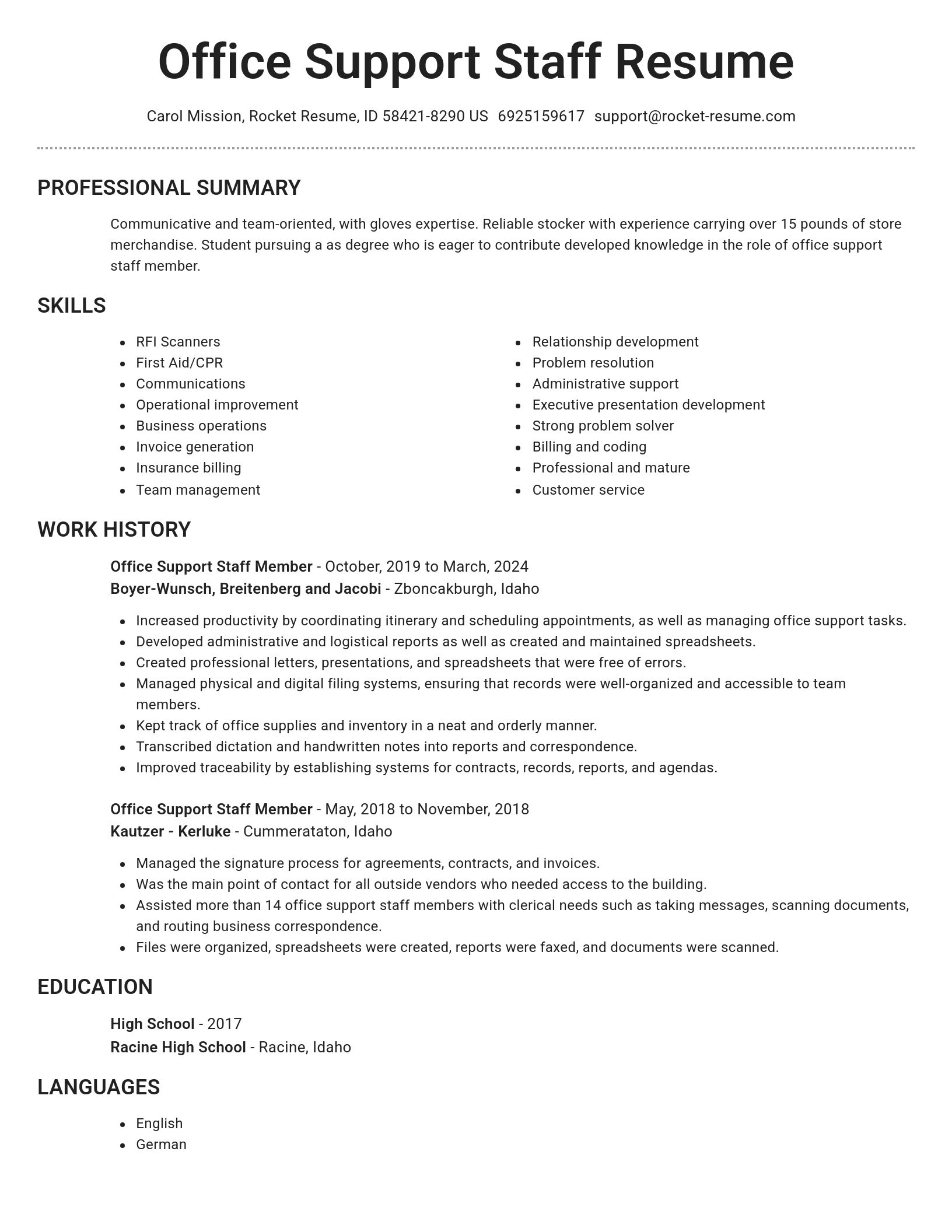 Brilliant resume template