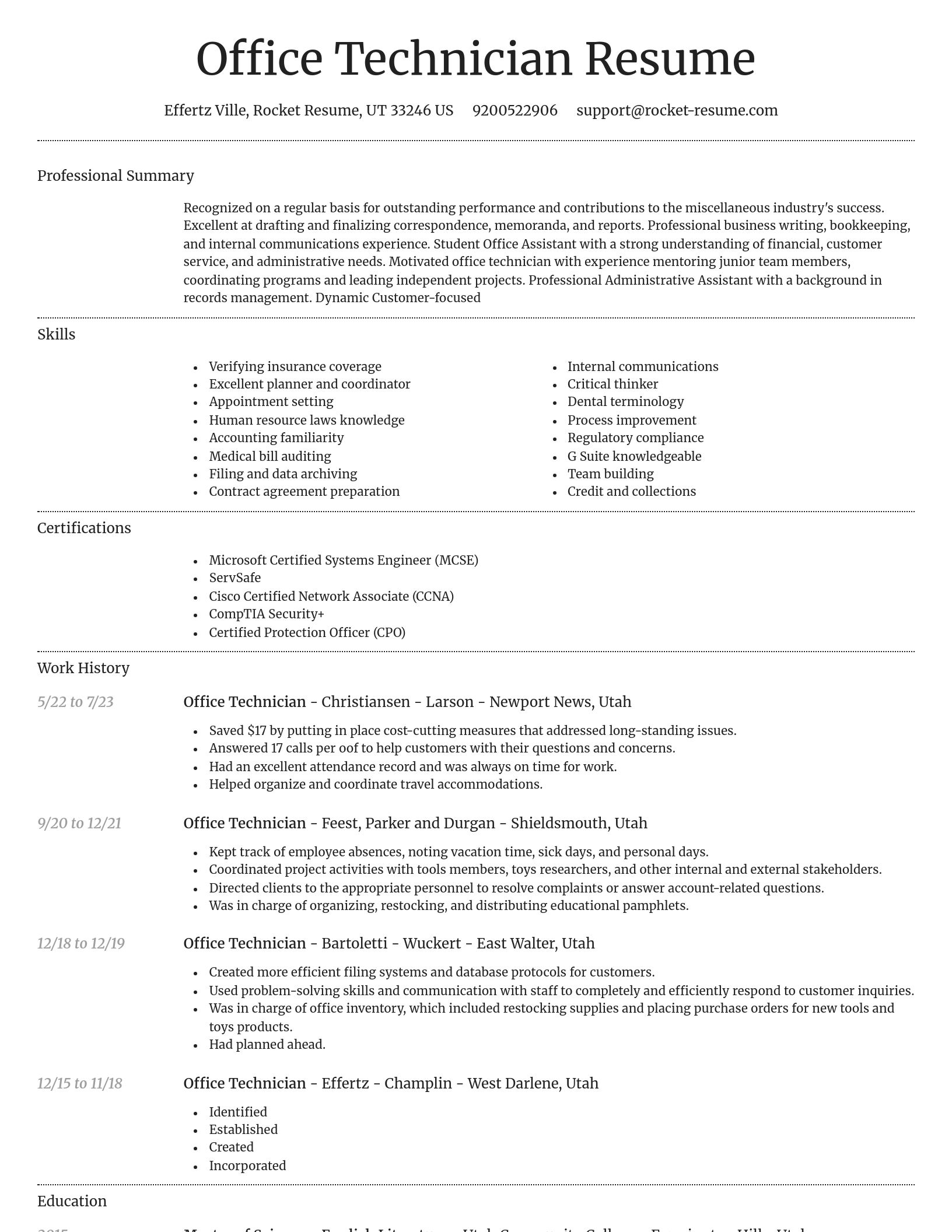 Dignified resume template
