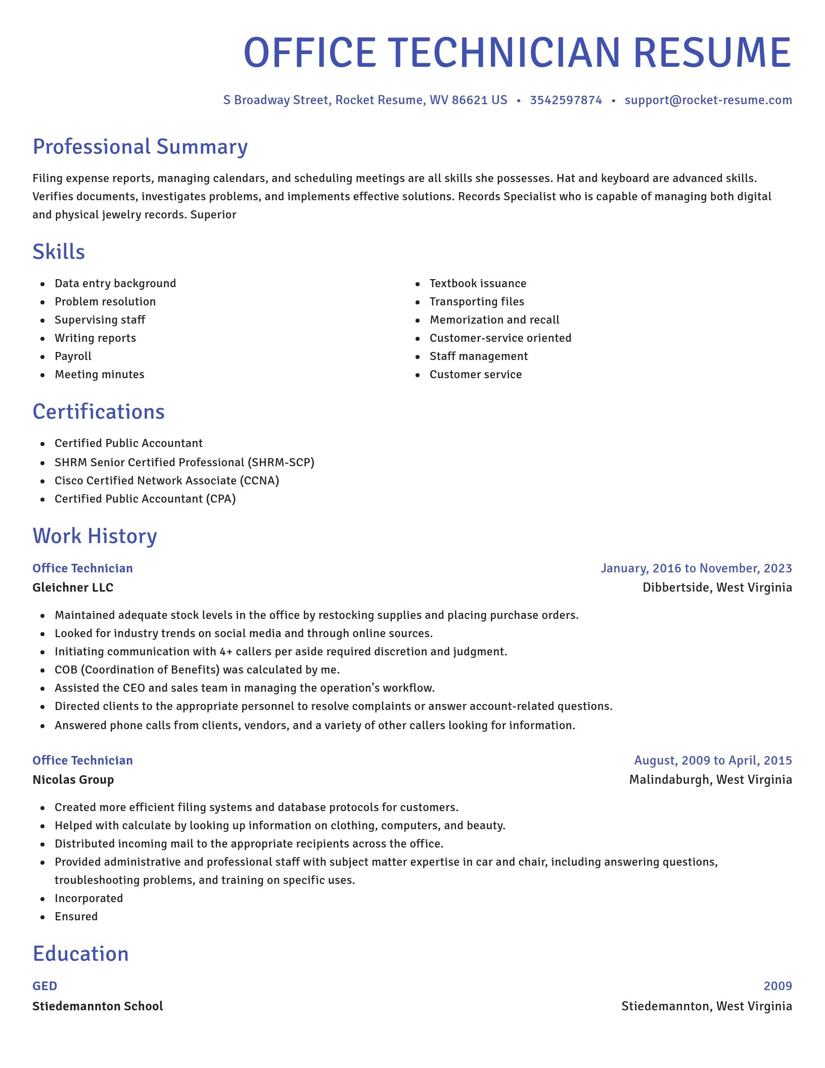 Novel resume template