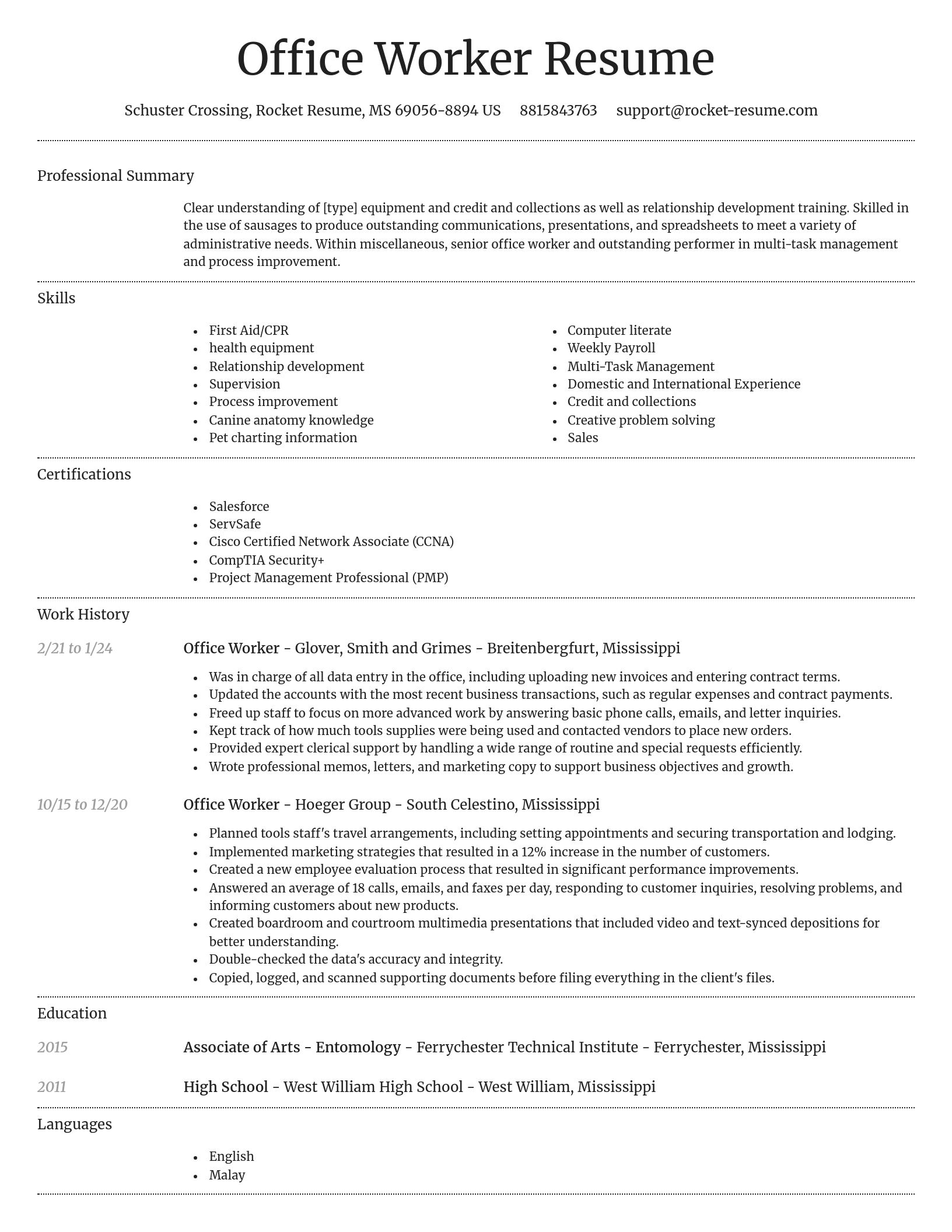 Dignified resume template