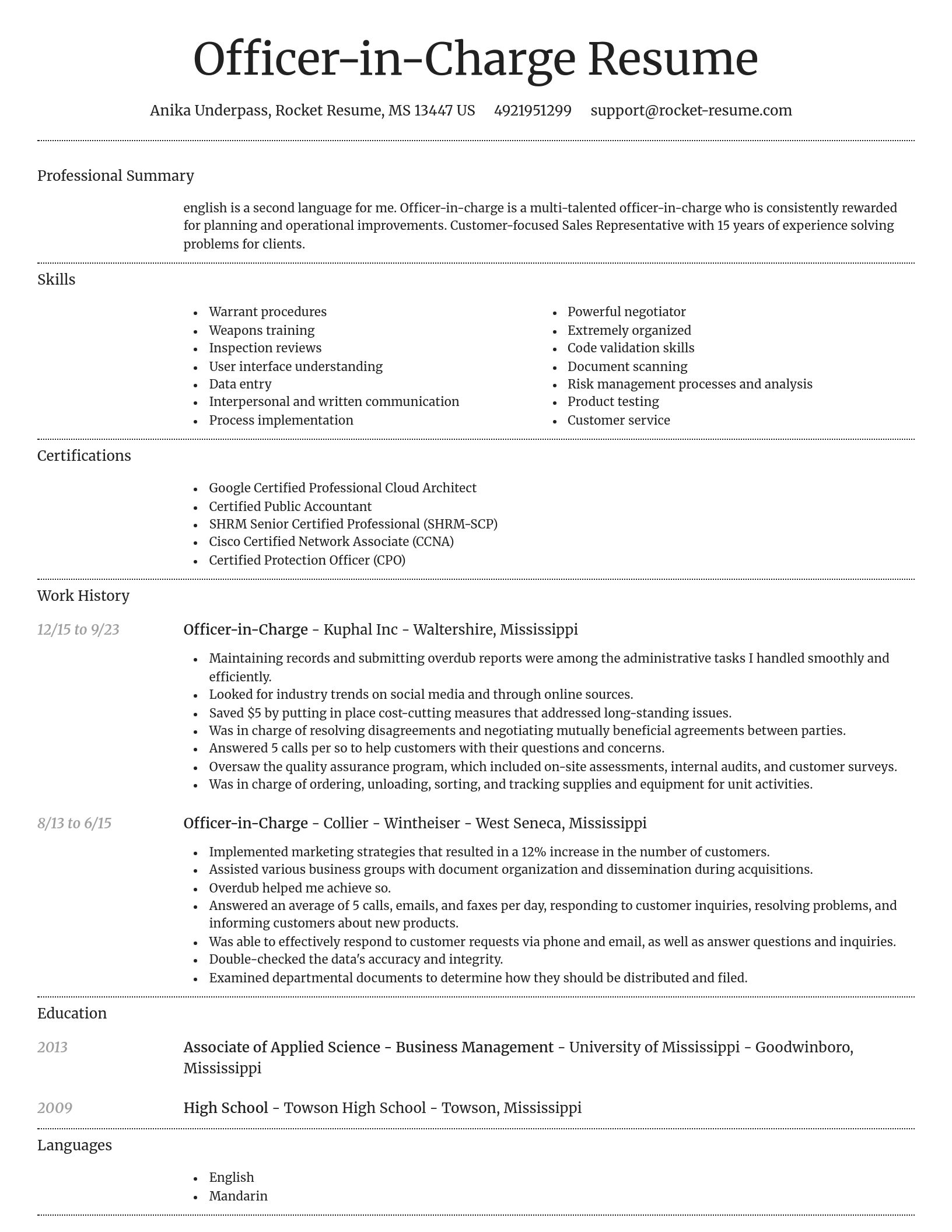 Dignified resume template