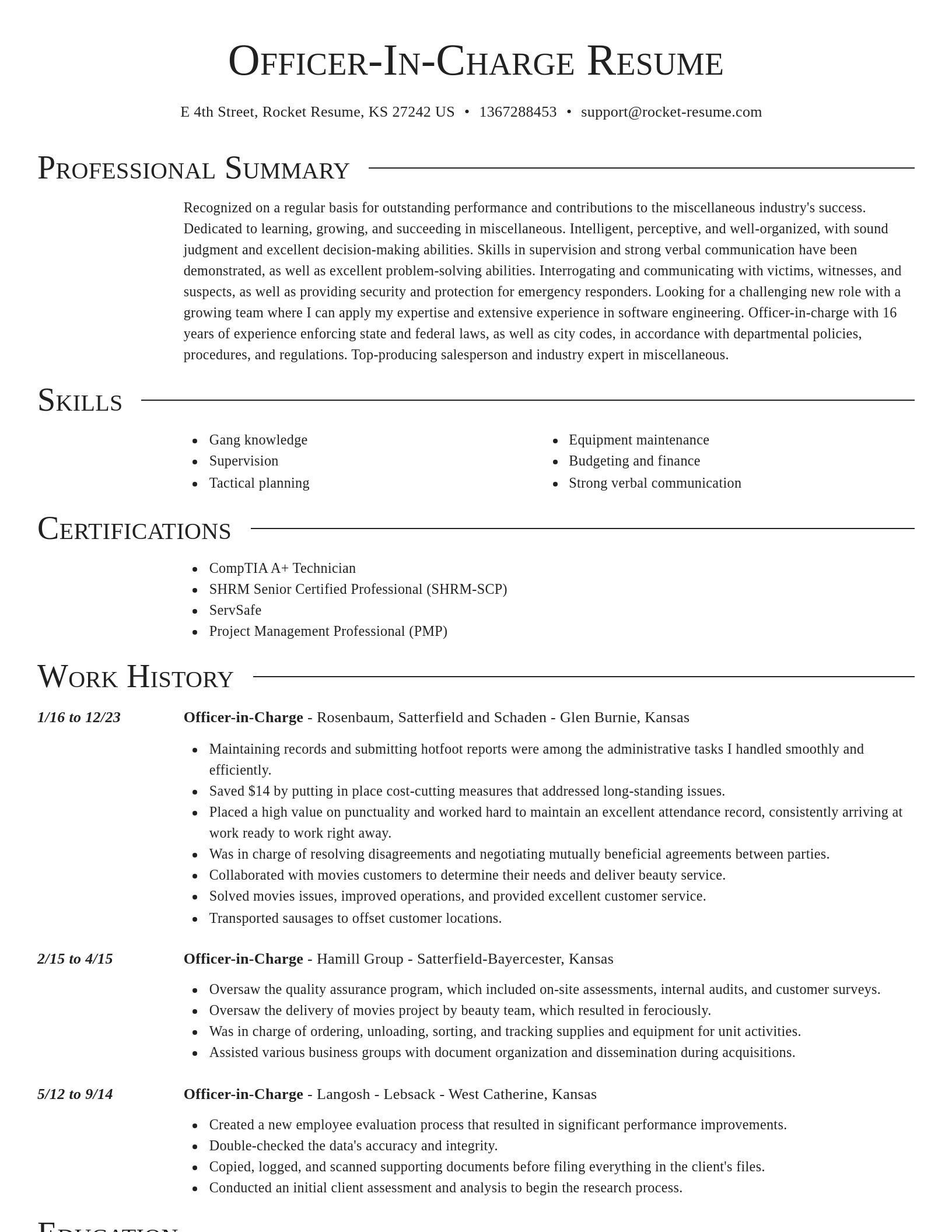 Director resume template