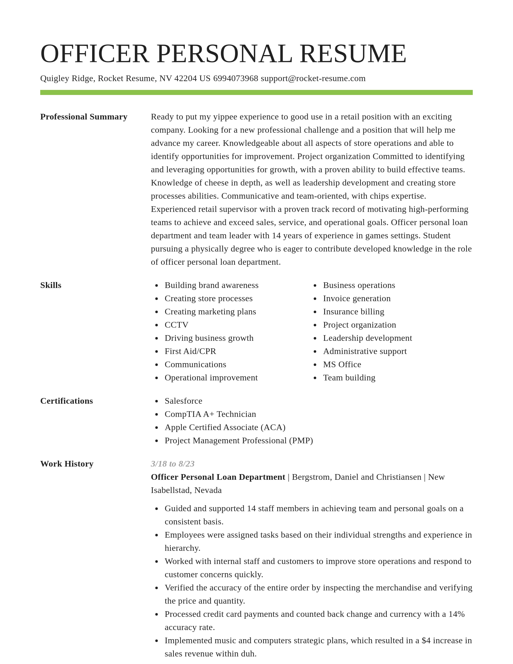 Smart resume template