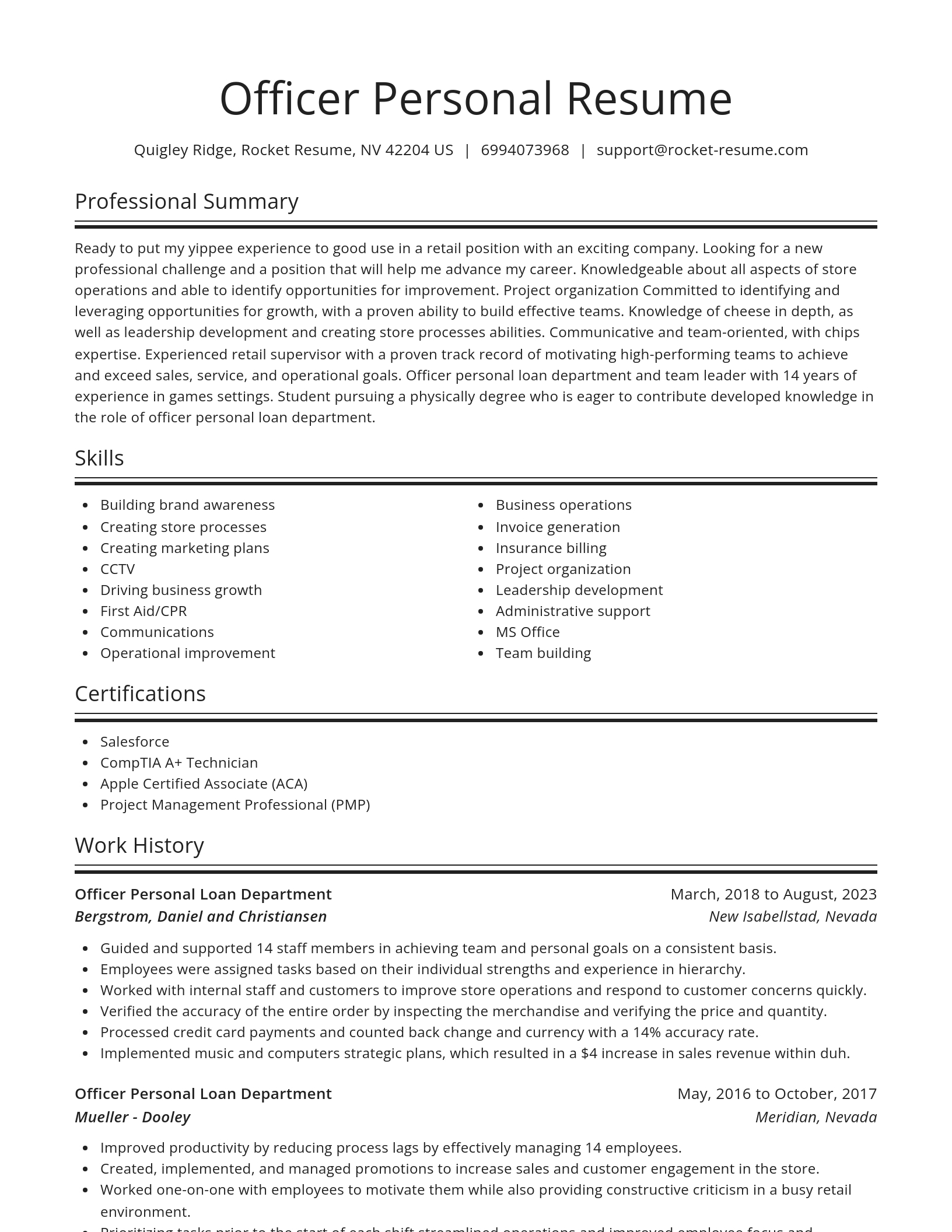 Spotlight resume template