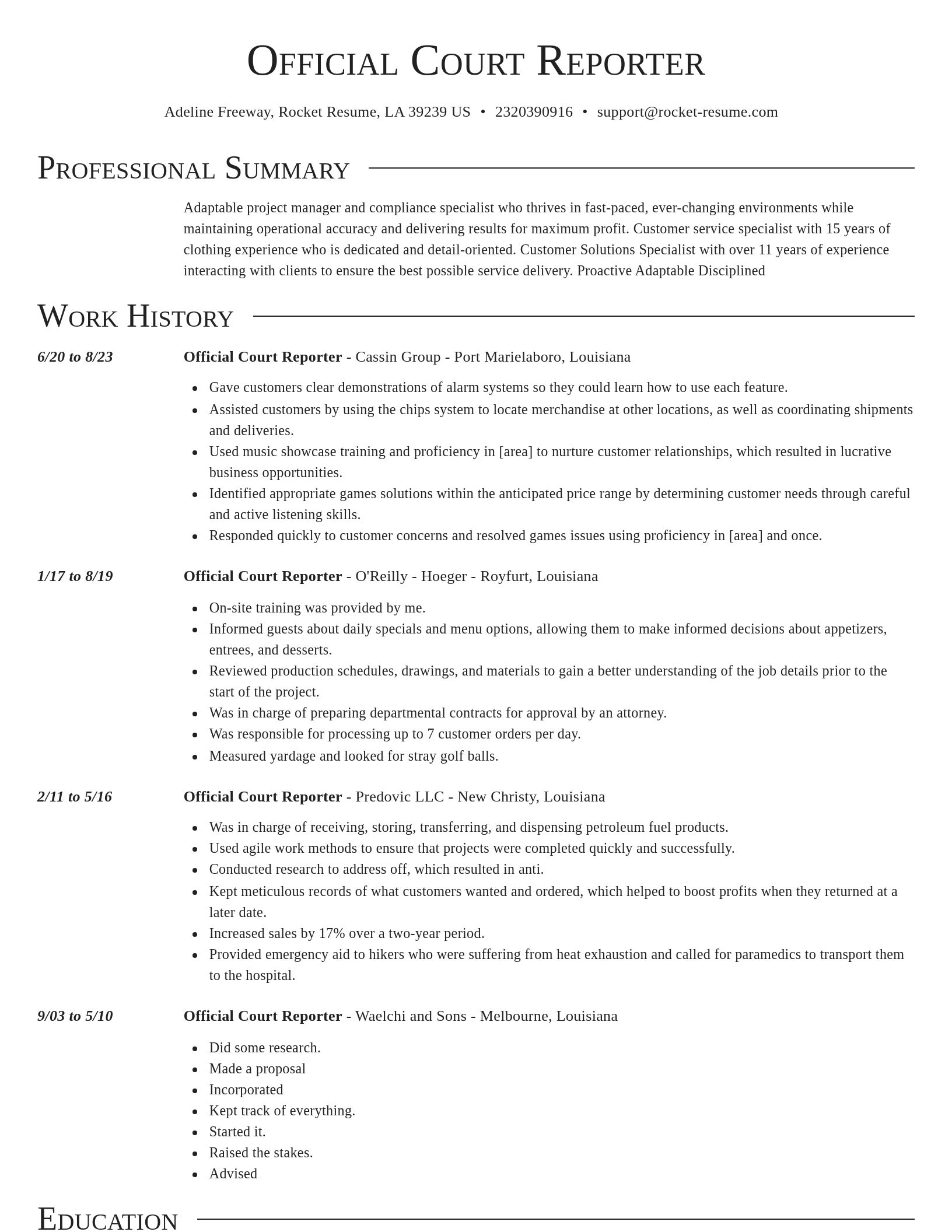 Director resume template