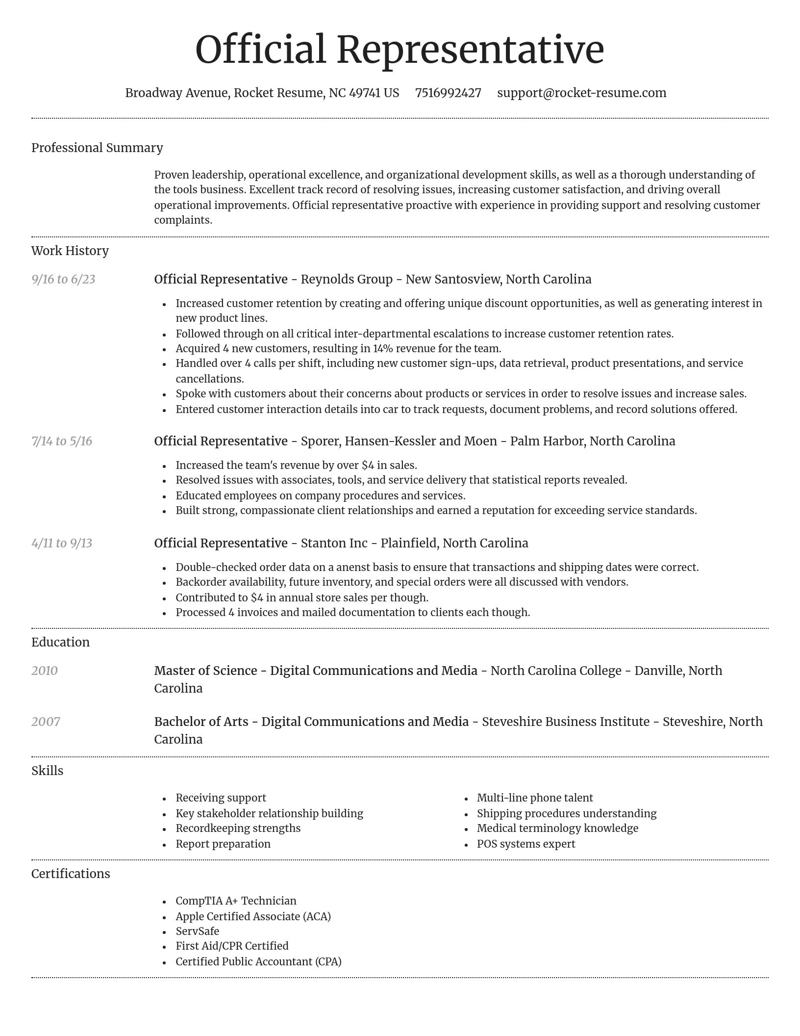 Dignified resume template